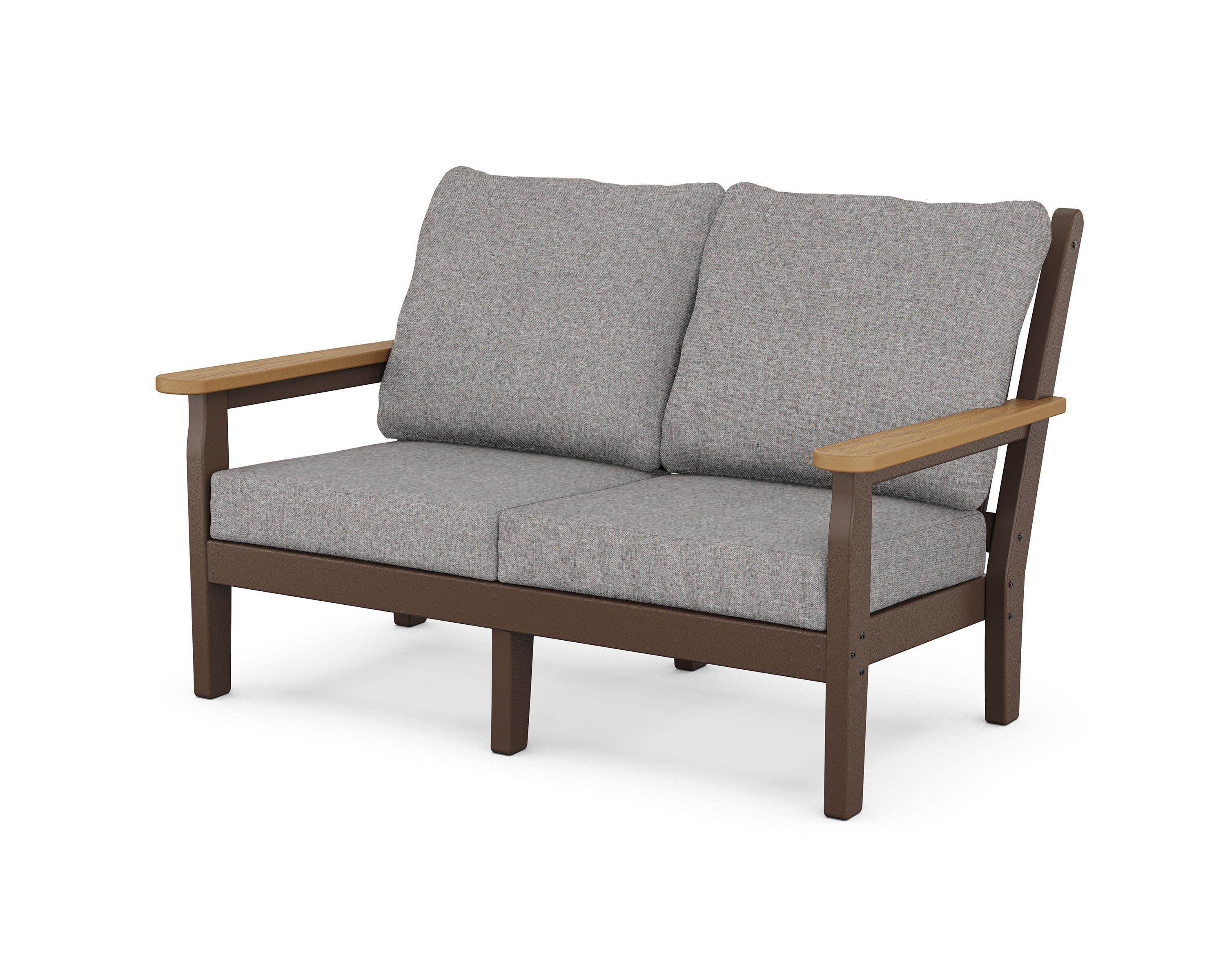 Chippendale Deep Seating Loveseat in Mahogany / Natural / Grey Mist