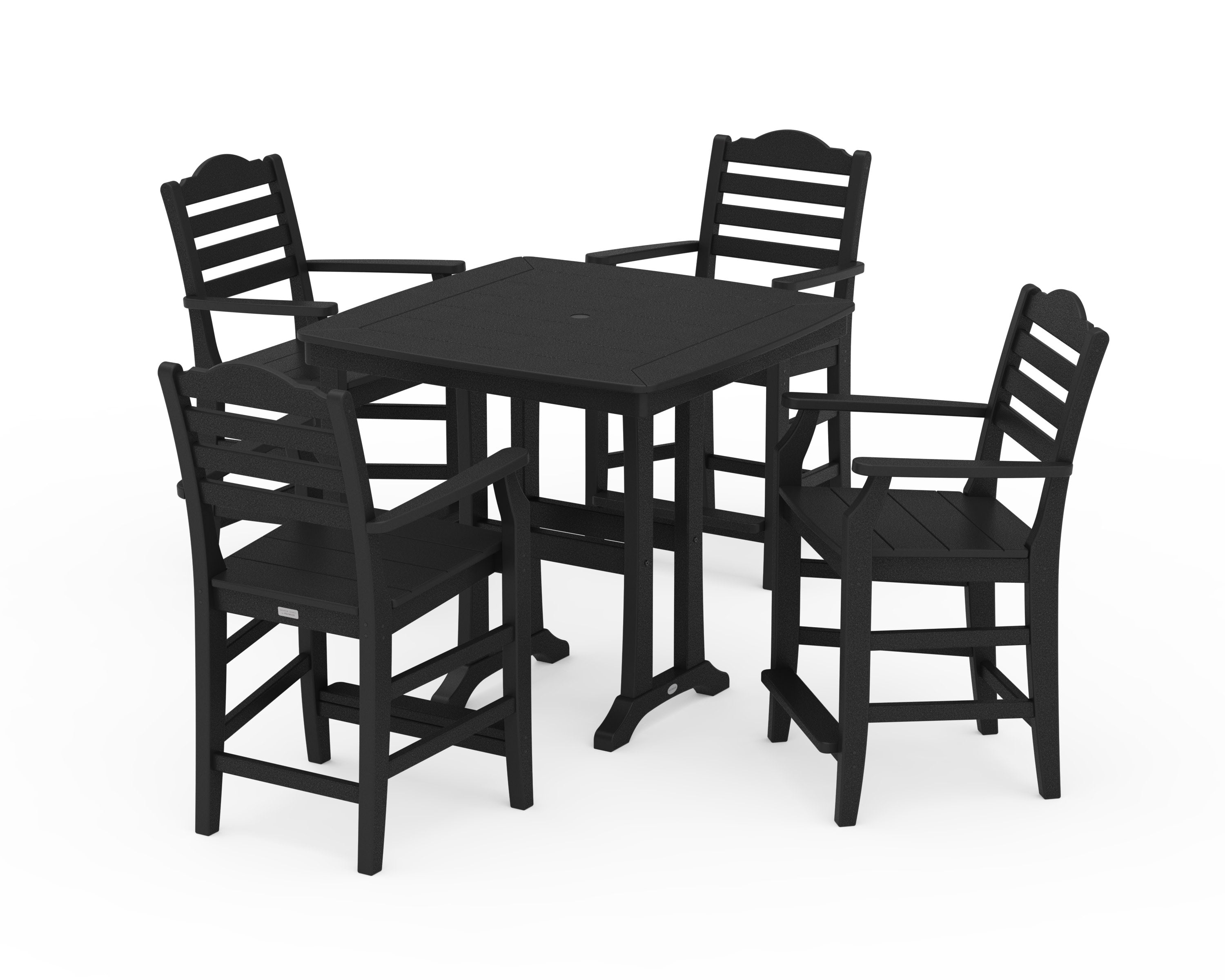 Savannah 5-Piece Counter Set with Trestle Legs in Black