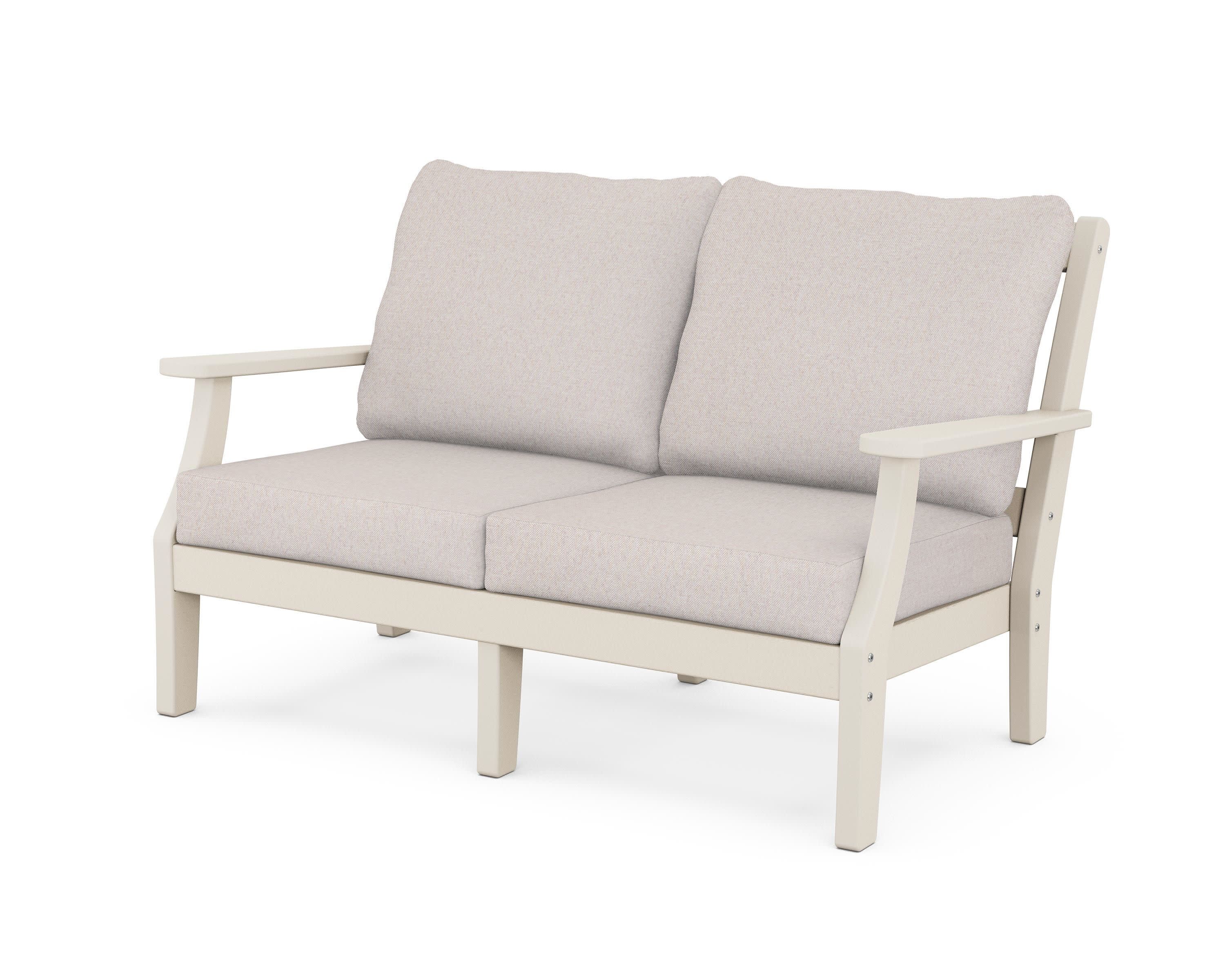 Chinoiserie Deep Seating Loveseat in Sand / Dune Burlap