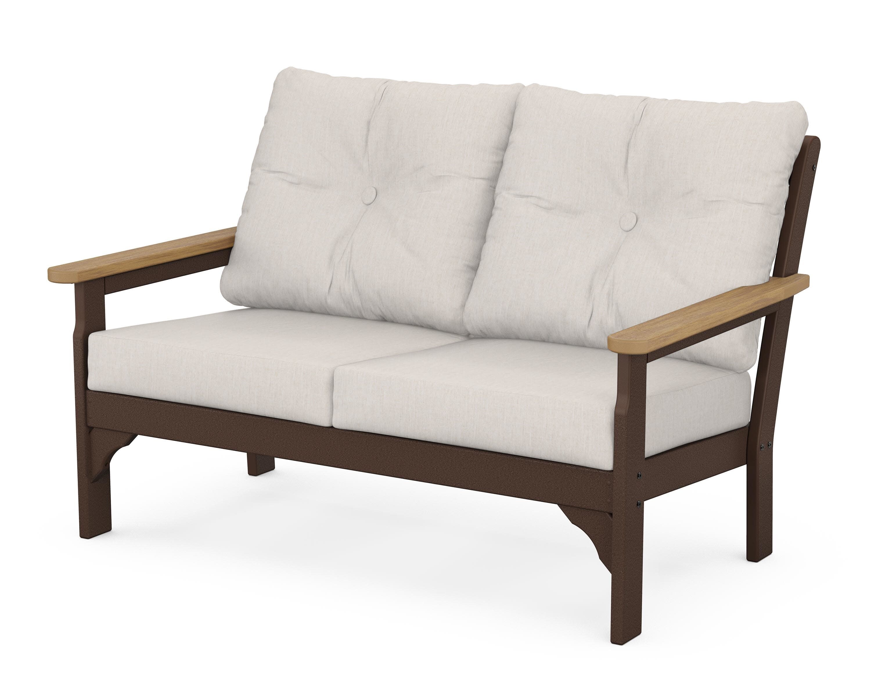 Vineyard Deep Seating Loveseat in Mahogany / Natural / Cast Ash