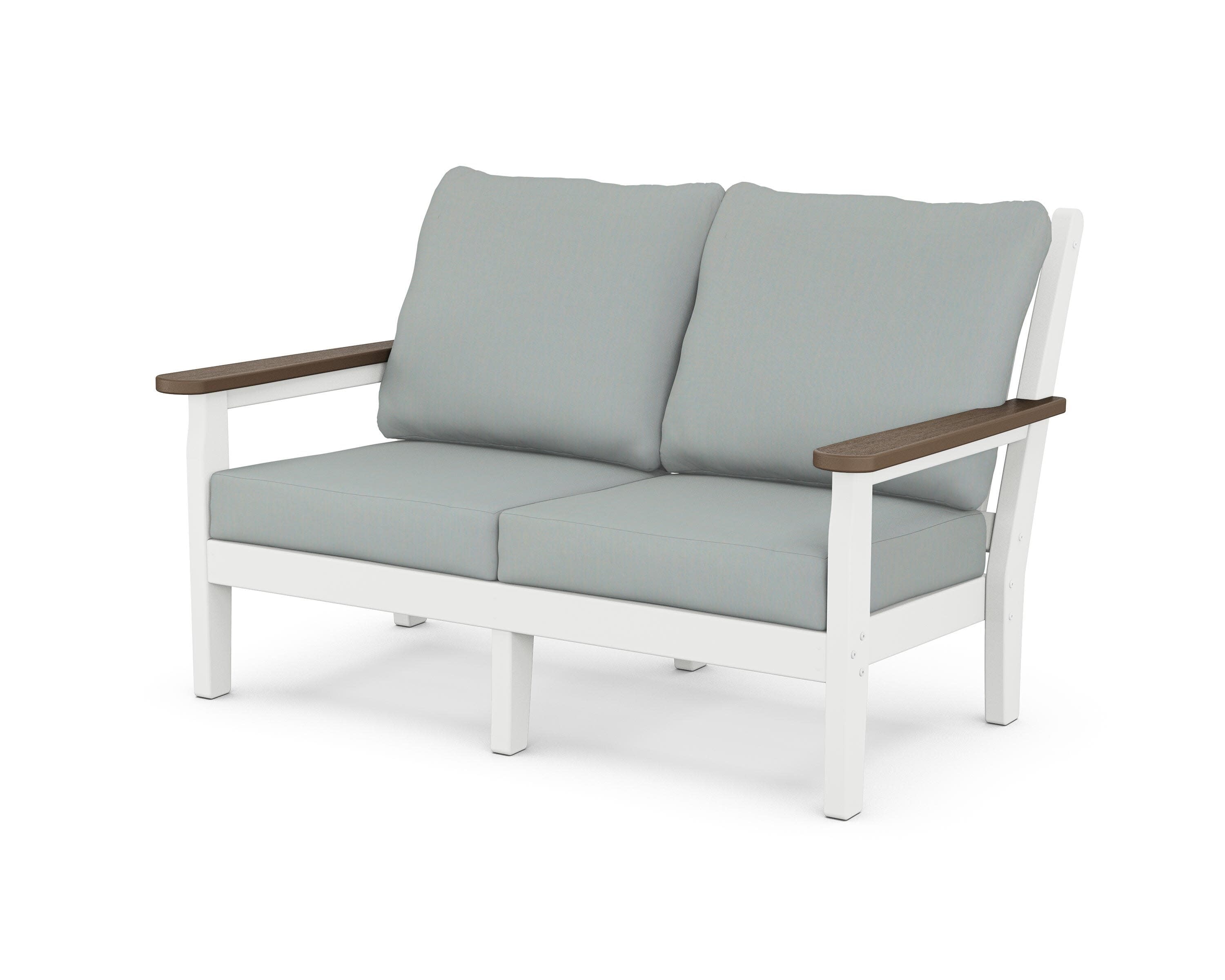 Chippendale Deep Seating Loveseat in White / Kona / Spa