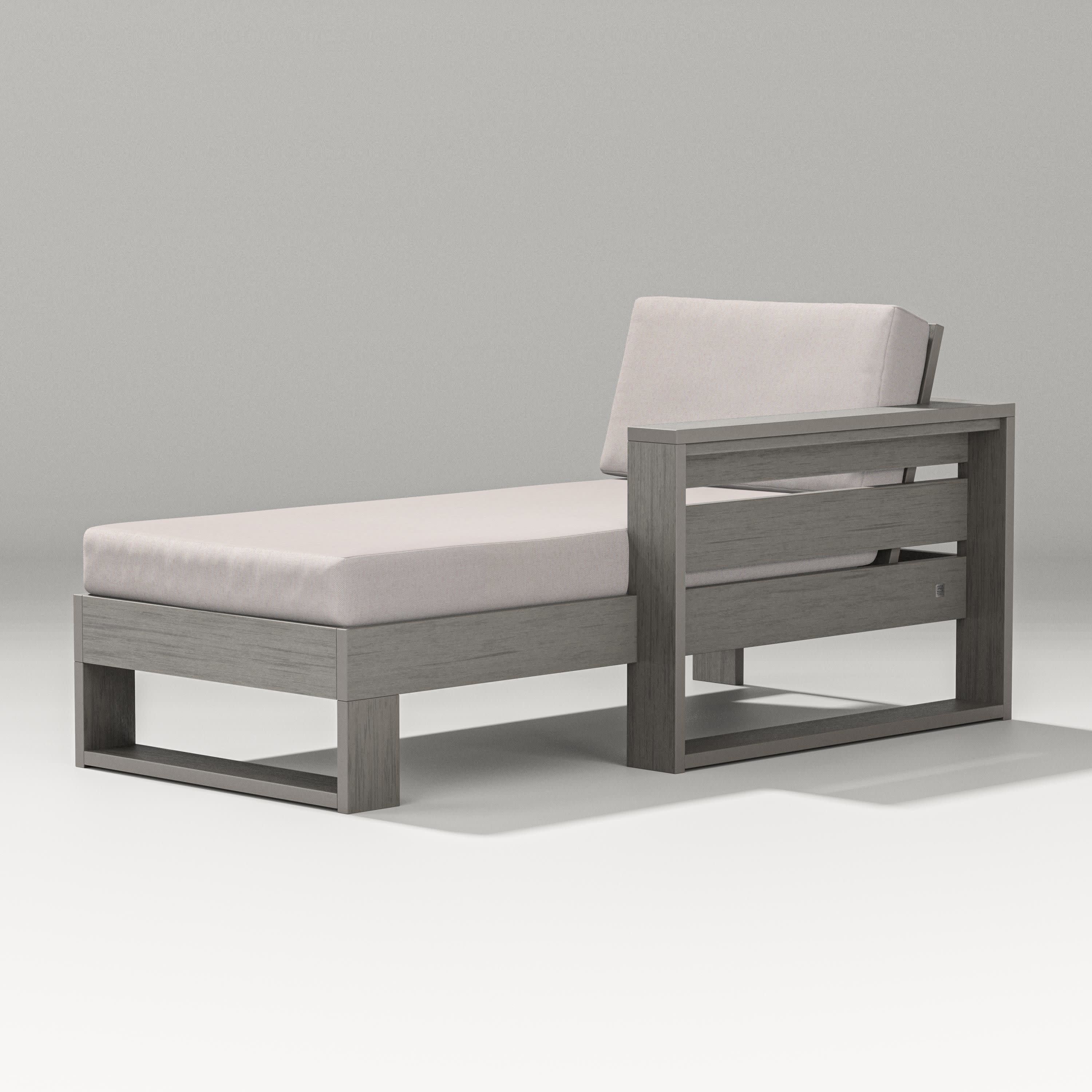 Latitude Modular Right Arm Chaise in Driftwood / Dune Burlap
