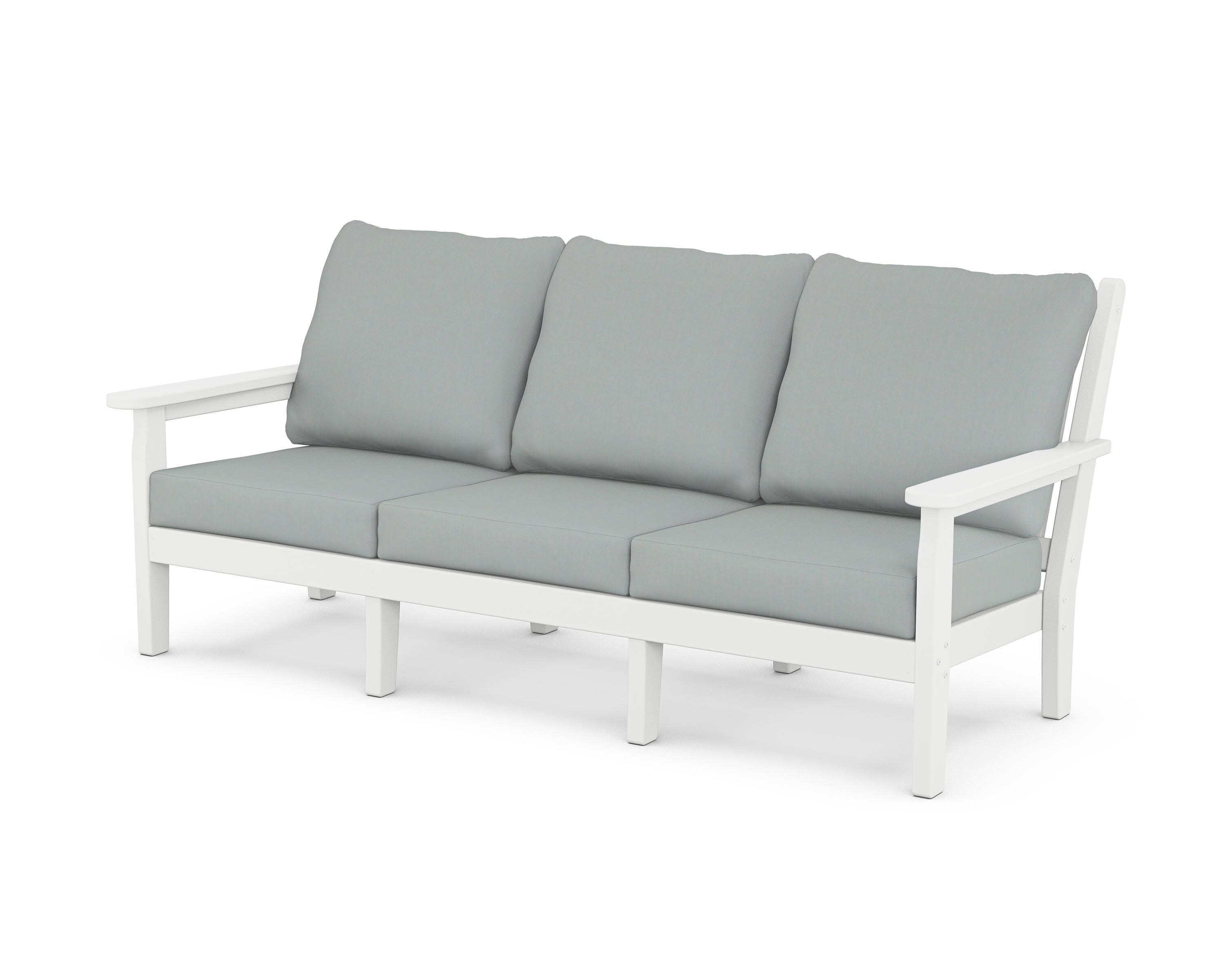 Chippendale Deep Seating Sofa in White / Spa