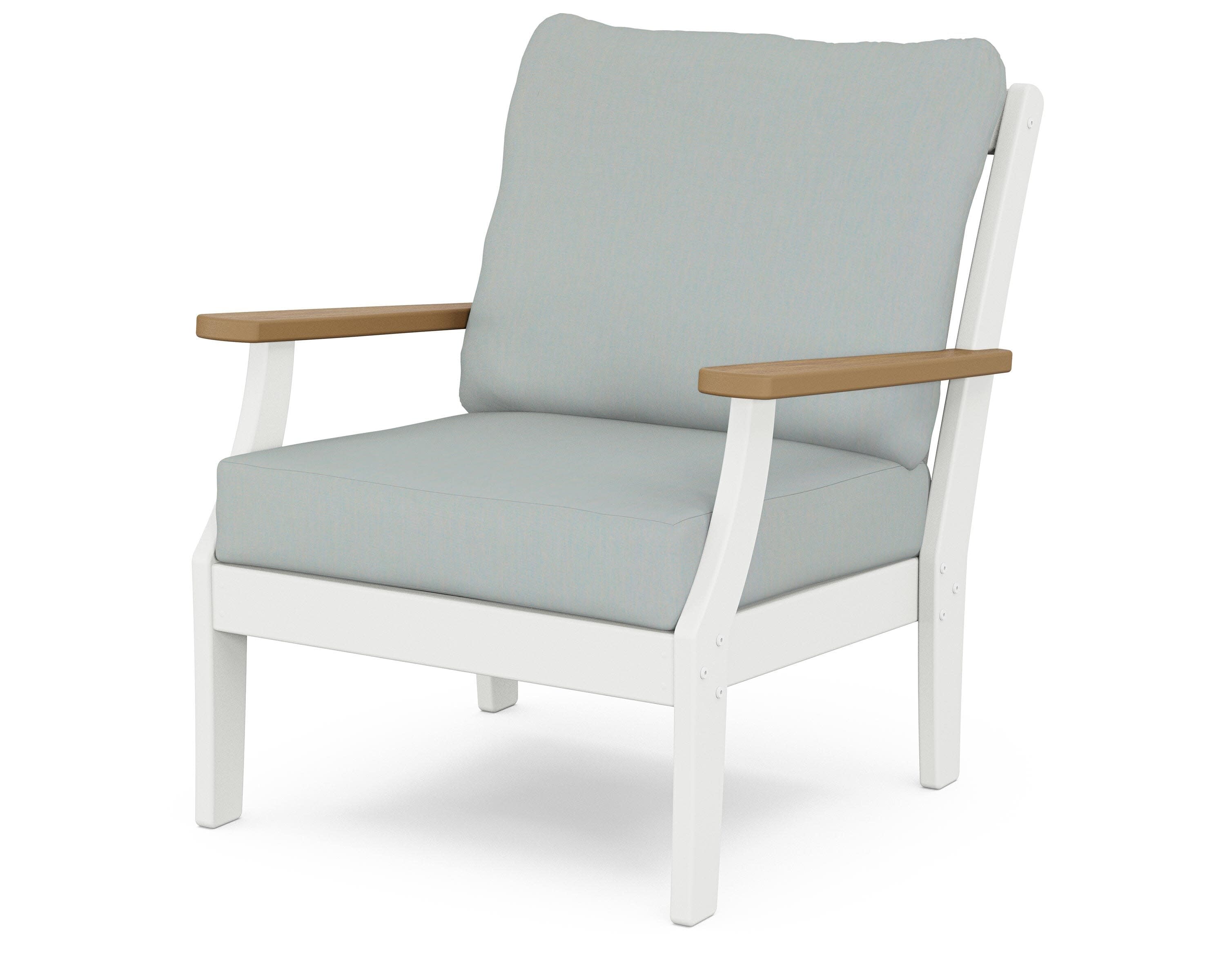 Braxton Deep Seating Chair in White / Natural / Spa