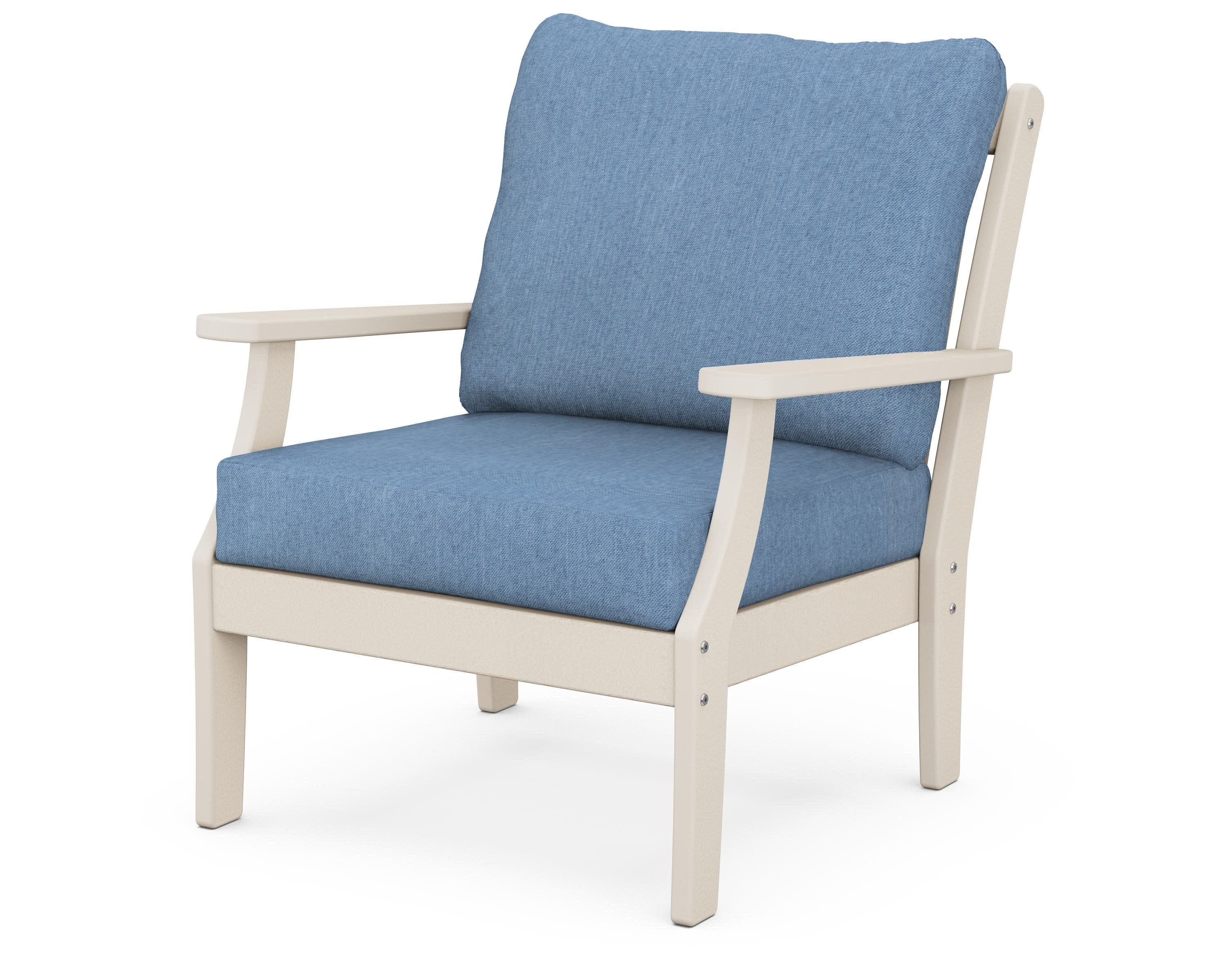 Braxton Deep Seating Chair in Sand / Sky Blue