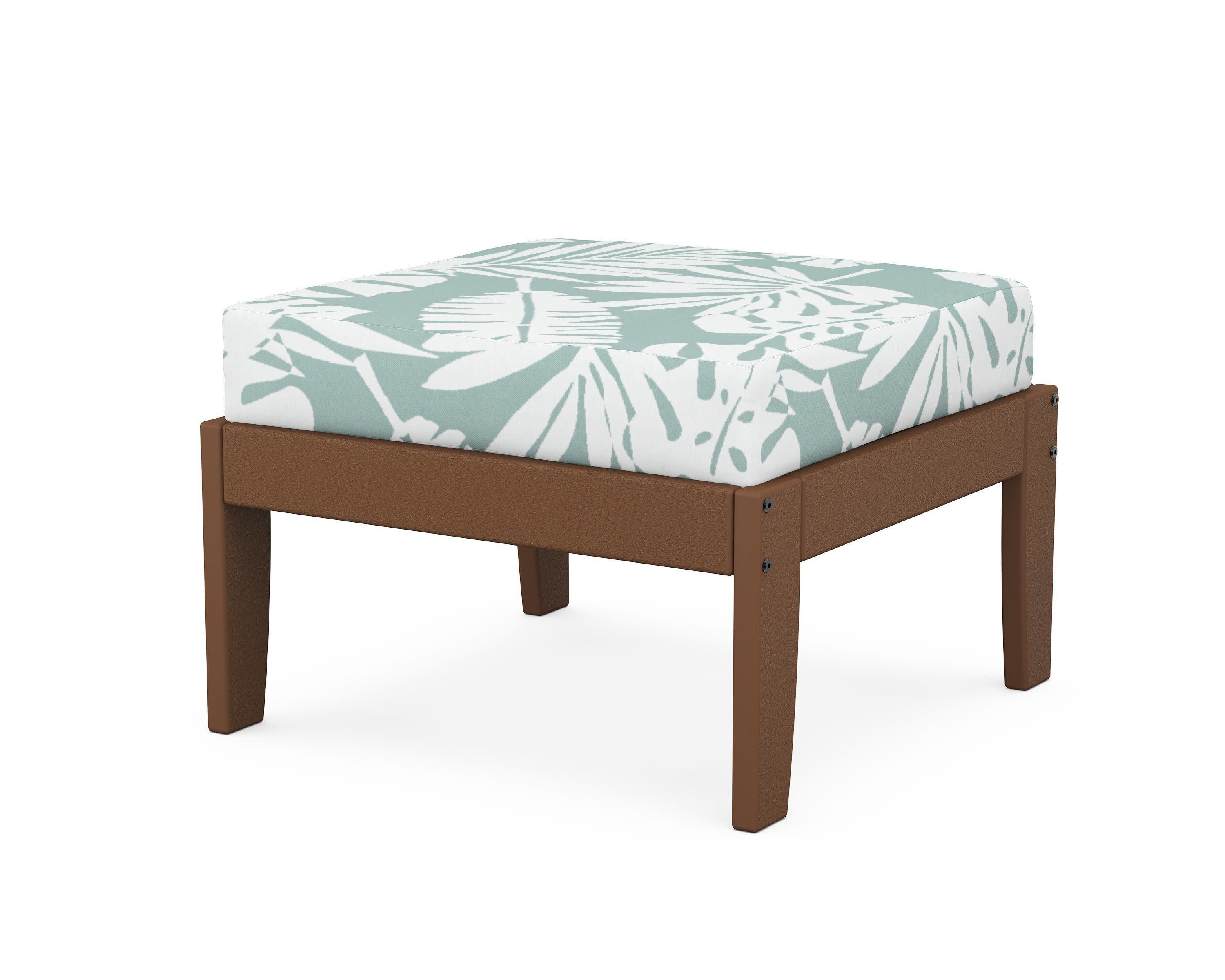 Modular Ottoman - Classic in Teak / Leaf Glacier Spa