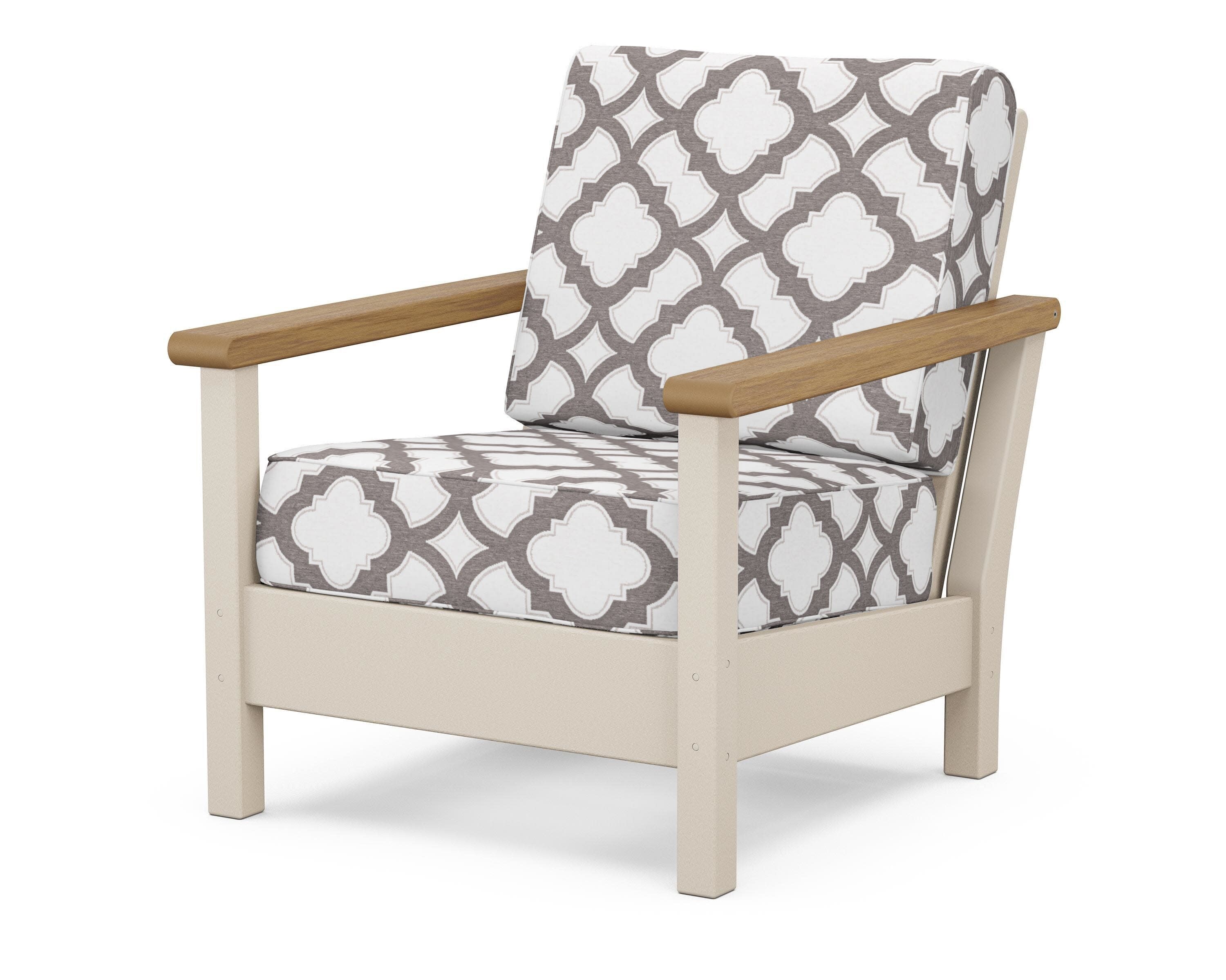 Harbour Deep Seating Chair in Sand / Natural / Trellis Grey Mist