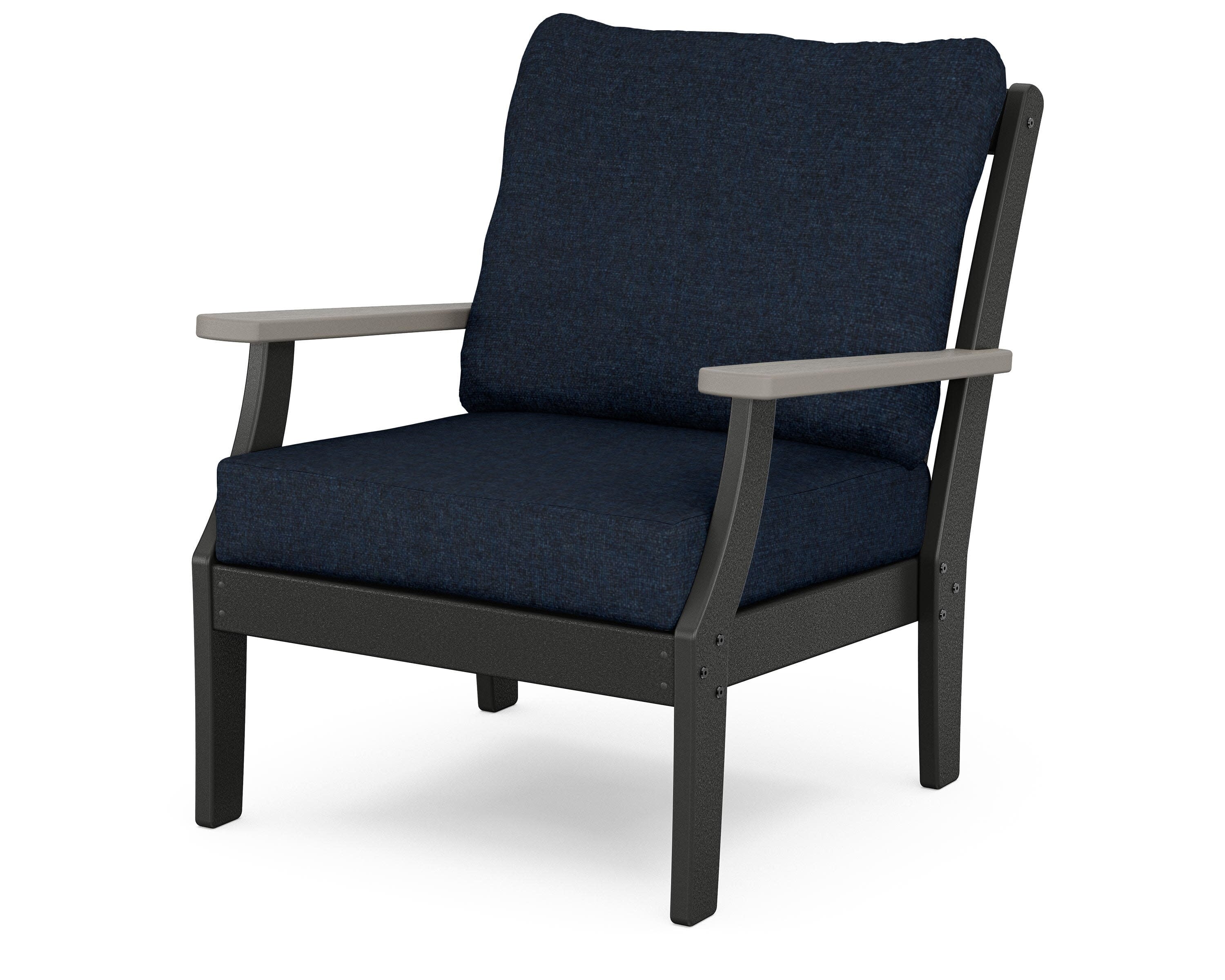Braxton Deep Seating Chair in Black / Driftwood / Marine Indigo