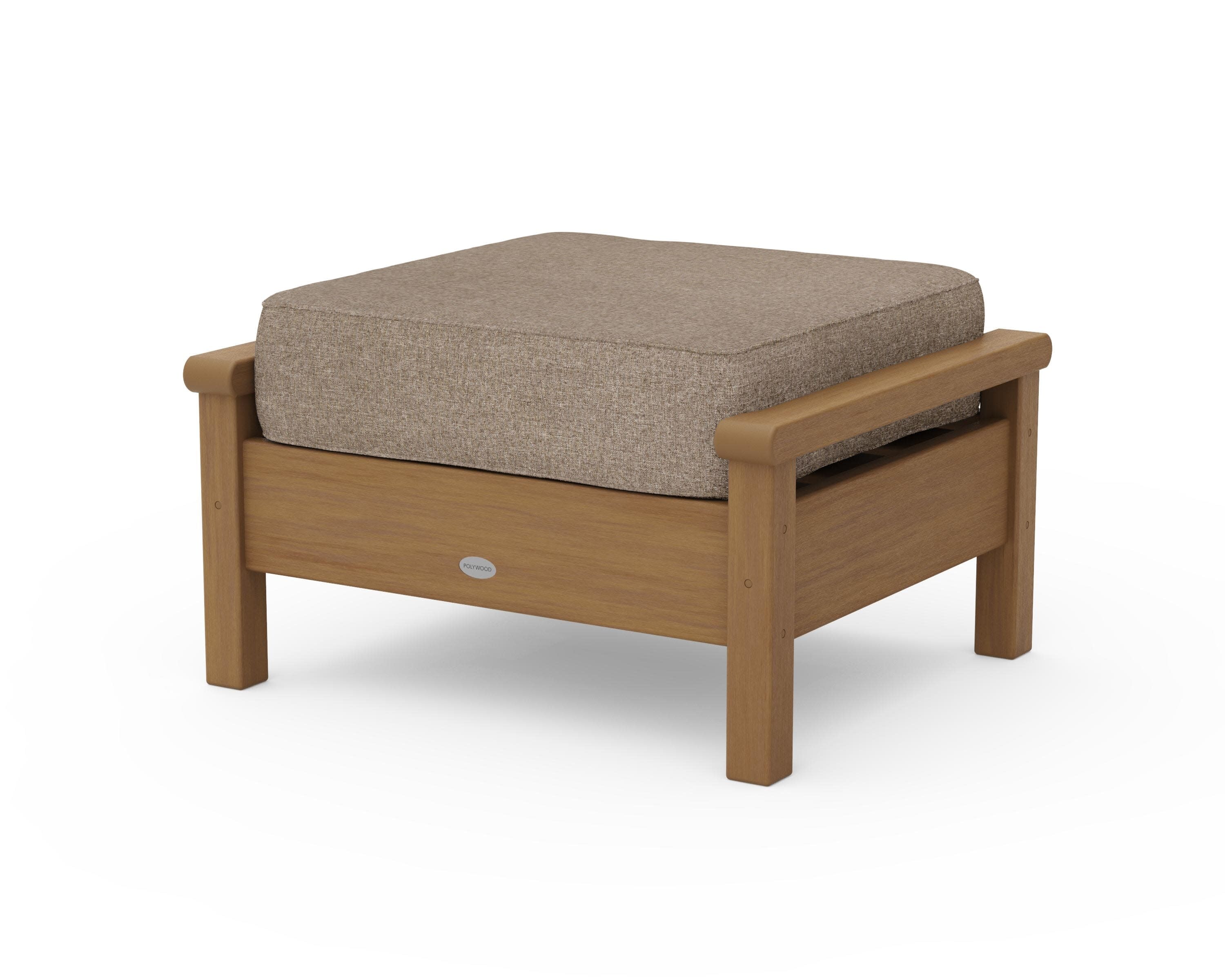 Harbour Deep Seating Ottoman in Natural / Spiced Burlap