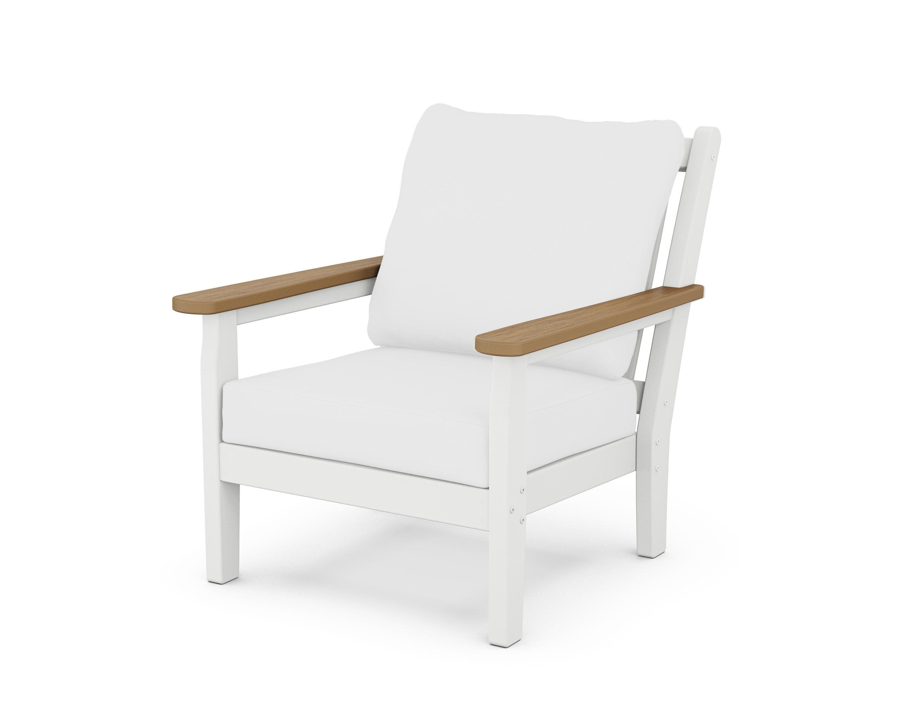 Chippendale Deep Seating Chair in White / Natural / Natural