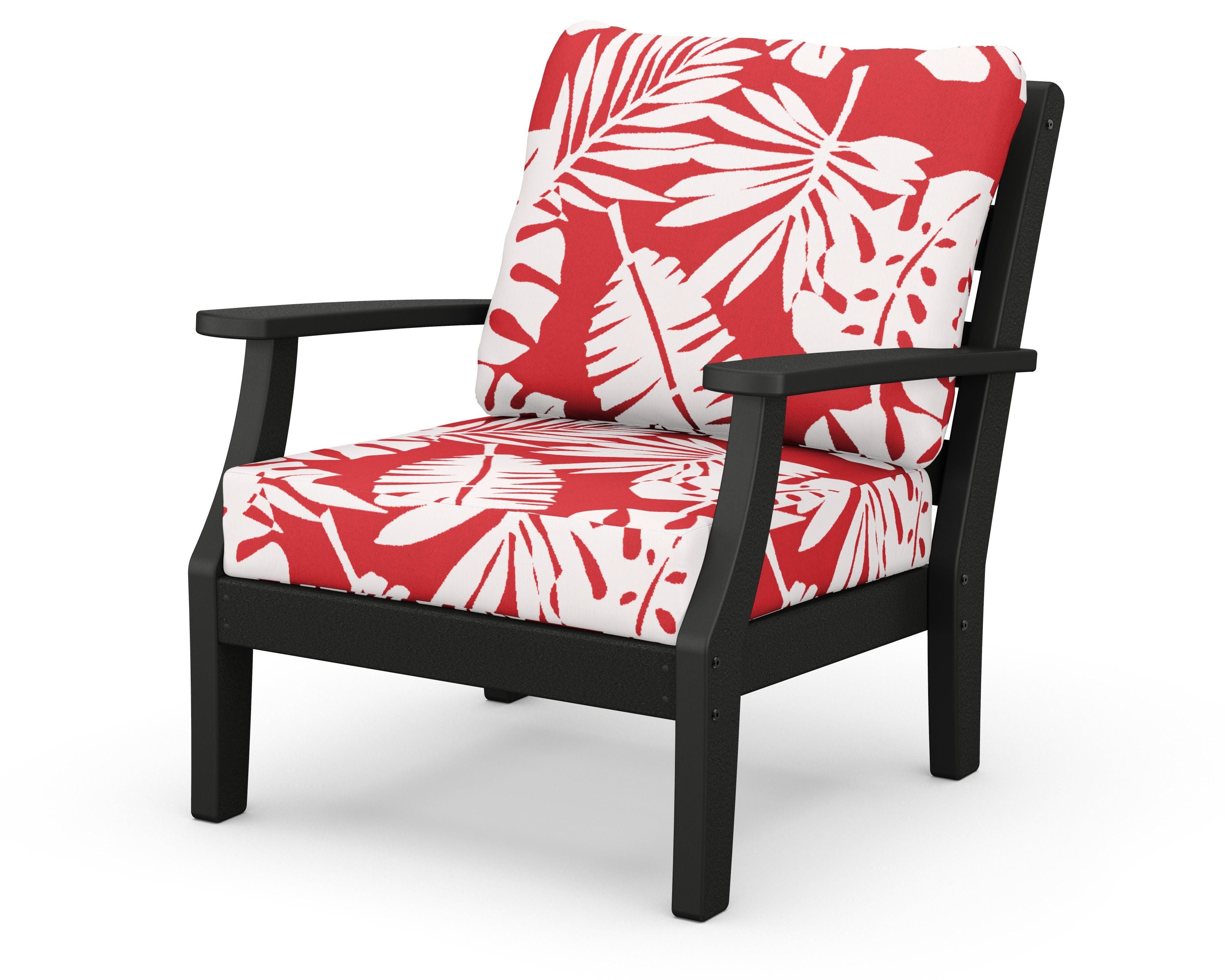 Chesapeake Deep Seating Chair in Black / Leaf Crimson