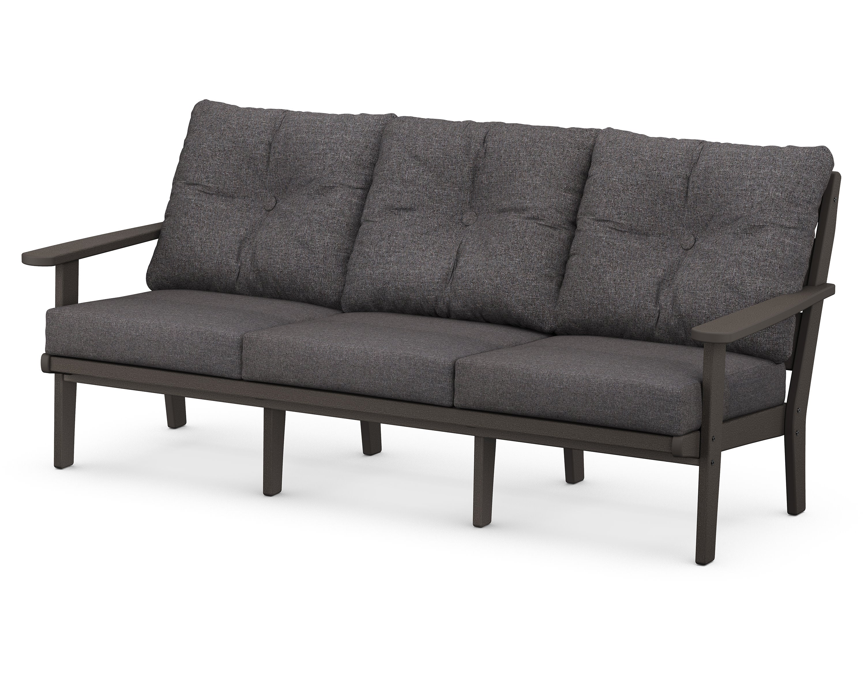Lakeside Deep Seating Sofa in Vintage Coffee / Ash Charcoal