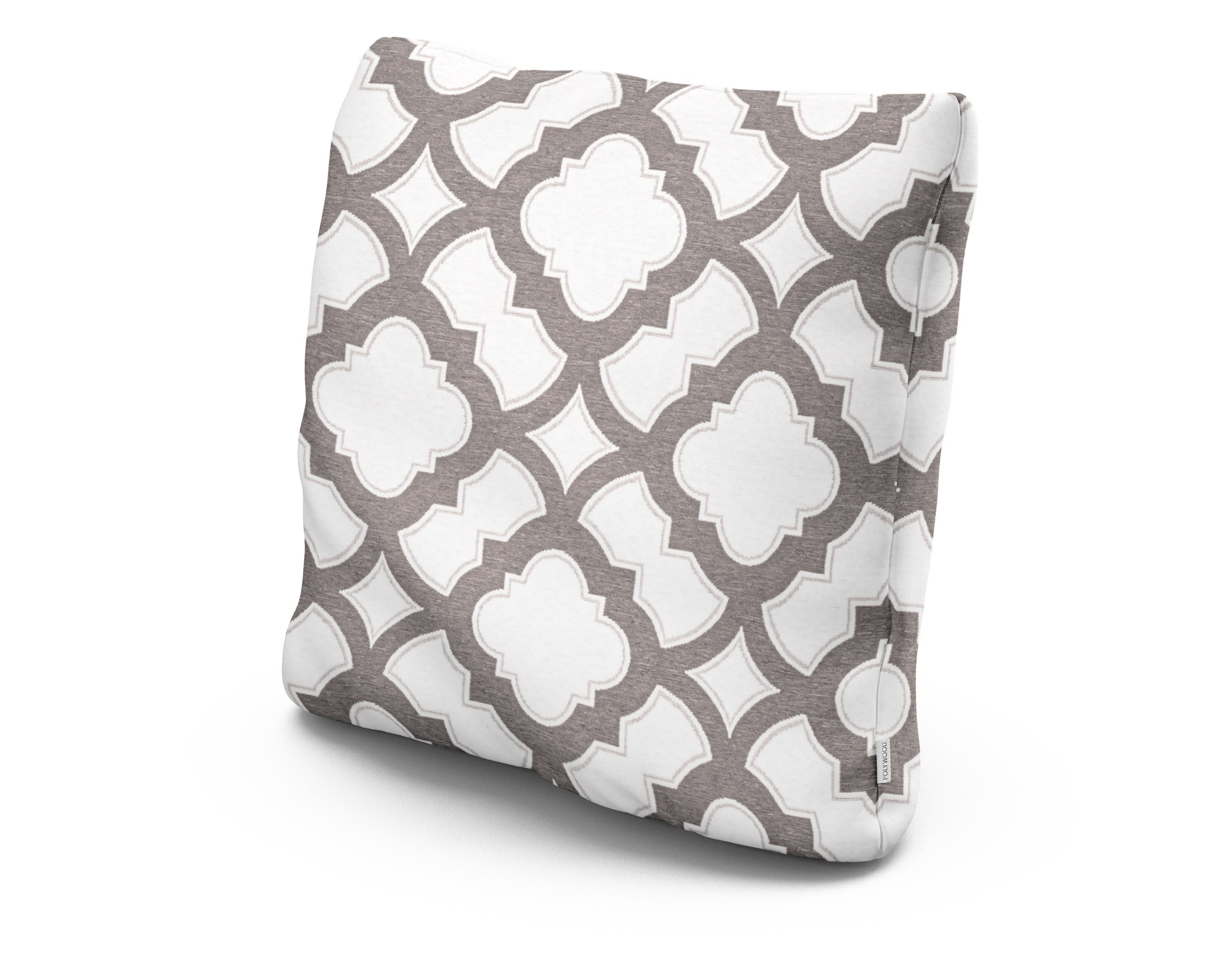 22" Outdoor Throw Pillow in Trellis Grey Mist