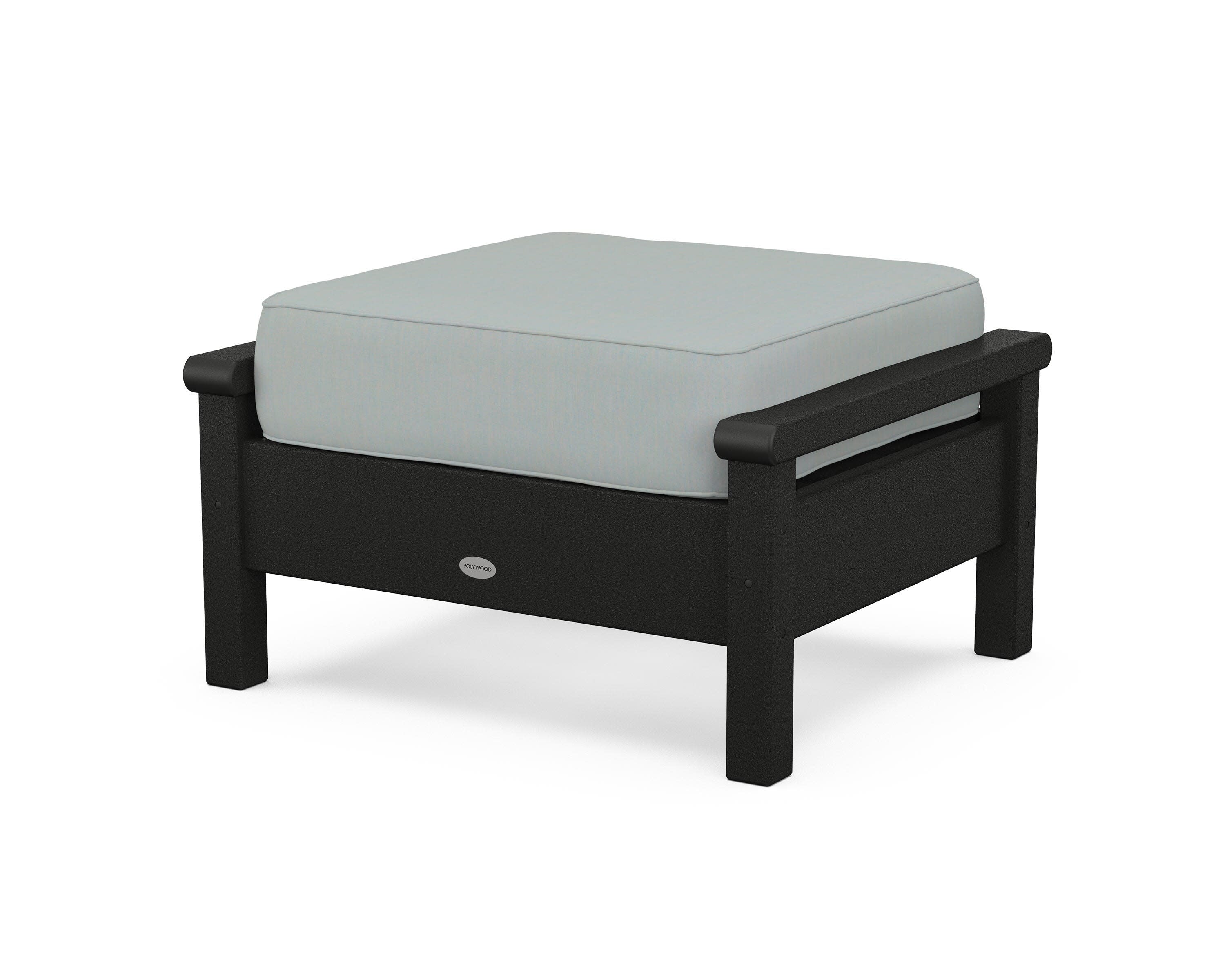 Harbour Deep Seating Ottoman in Black / Spa