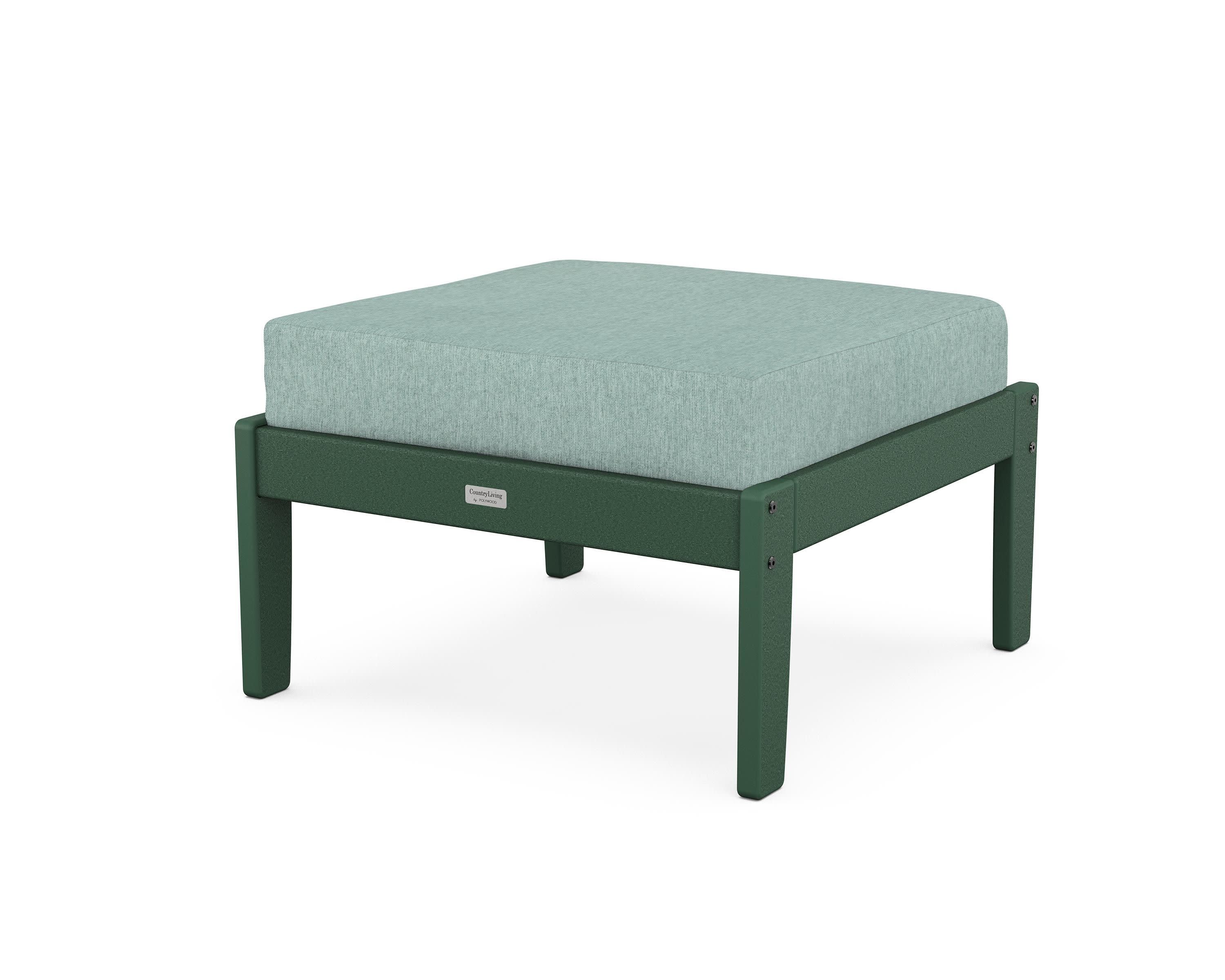 Cottage Deep Seating Ottoman in Green / Glacier Spa