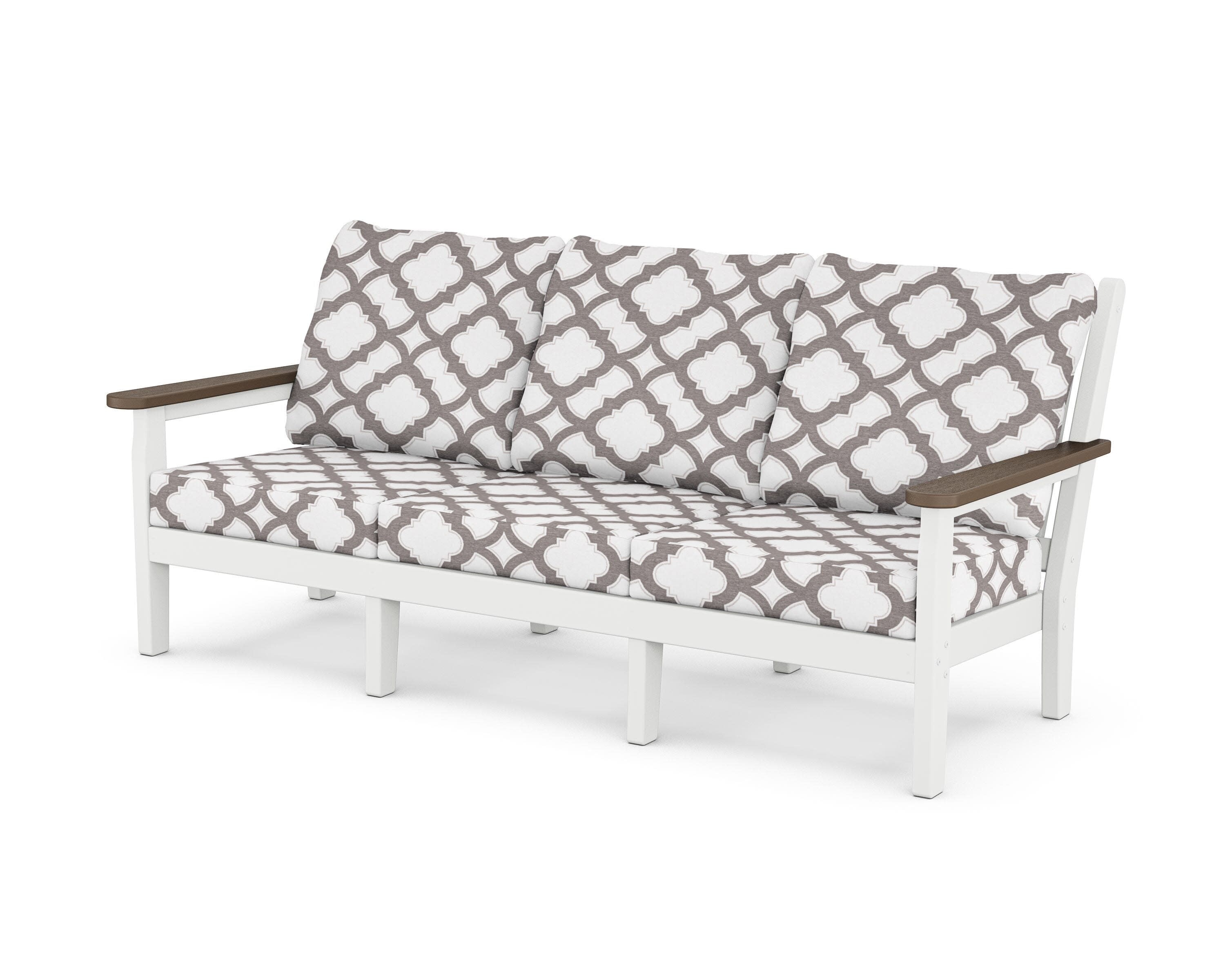 Chippendale Deep Seating Sofa in White / Kona / Trellis Grey Mist