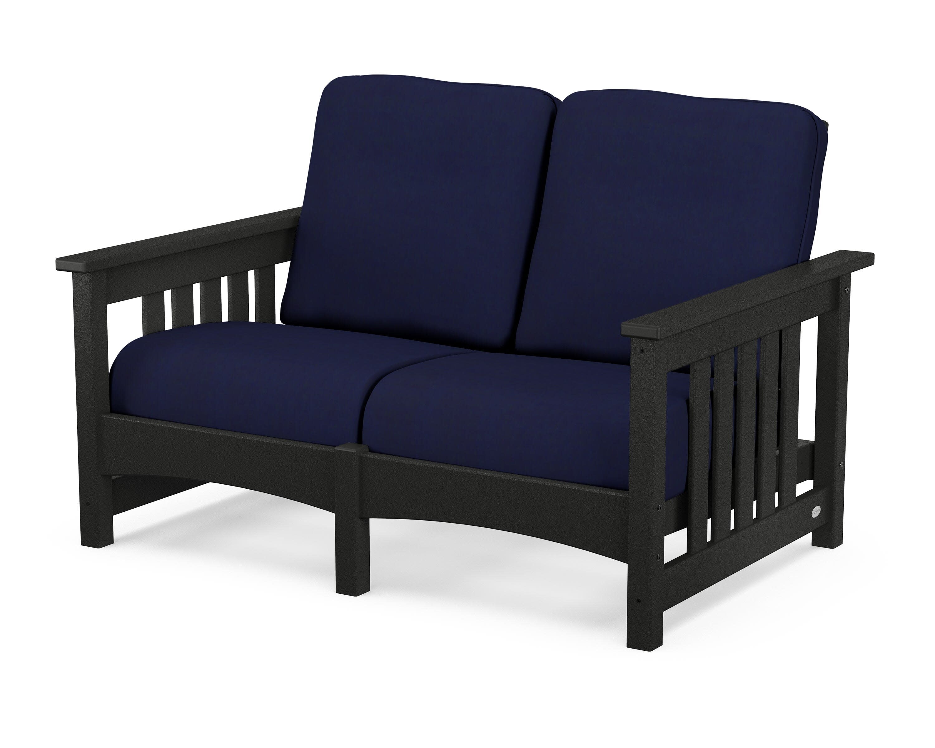 Club Mission Loveseat in Black / Navy