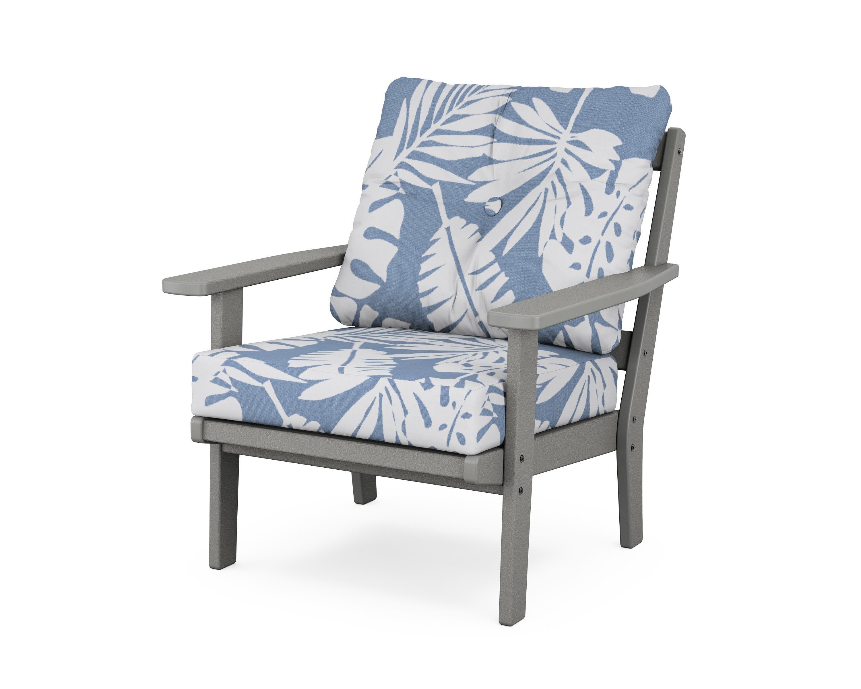 Oxford Deep Seating Chair in Slate Grey / Leaf Sky Blue
