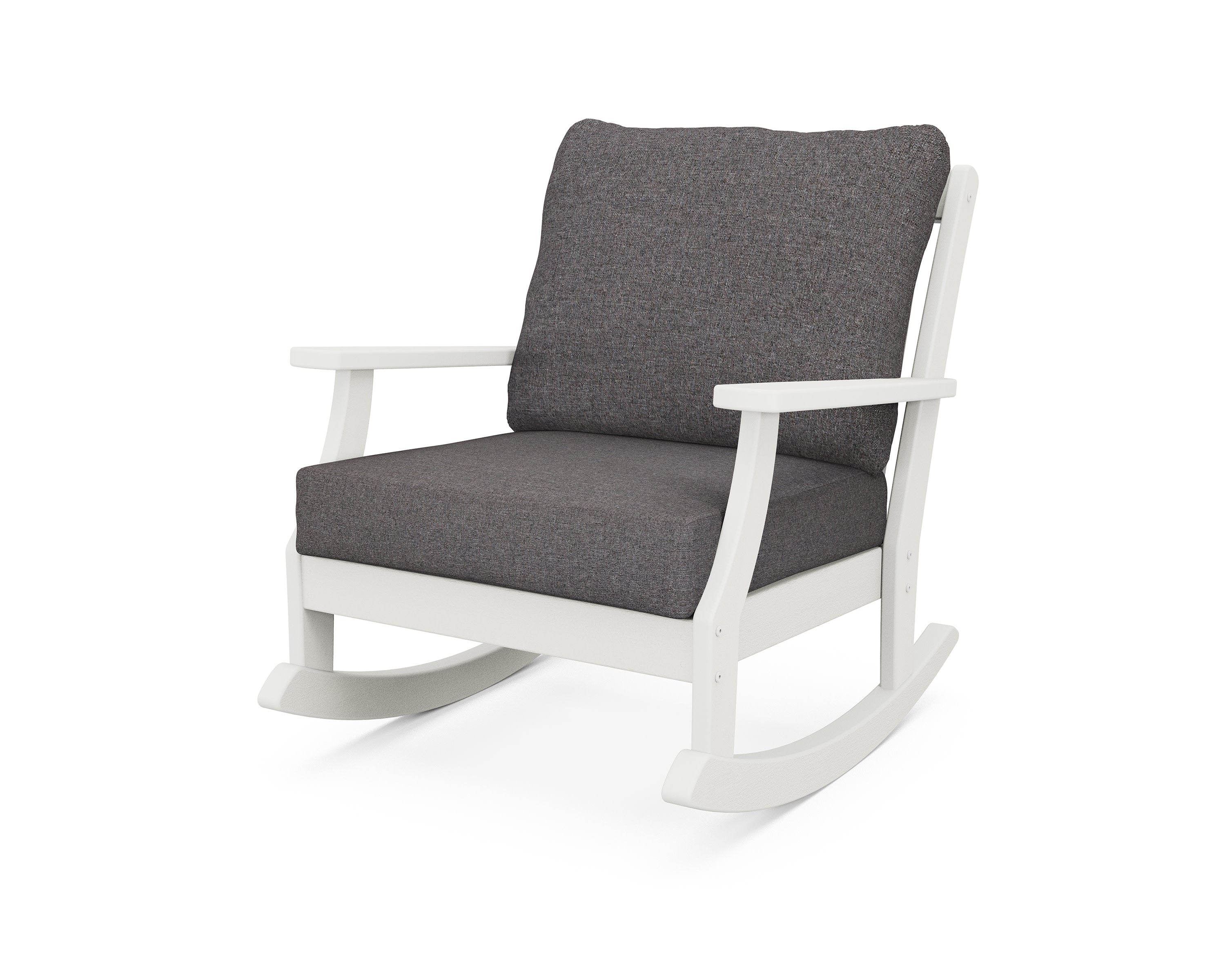 Braxton Deep Seating Rocking Chair in Vintage White / Ash Charcoal