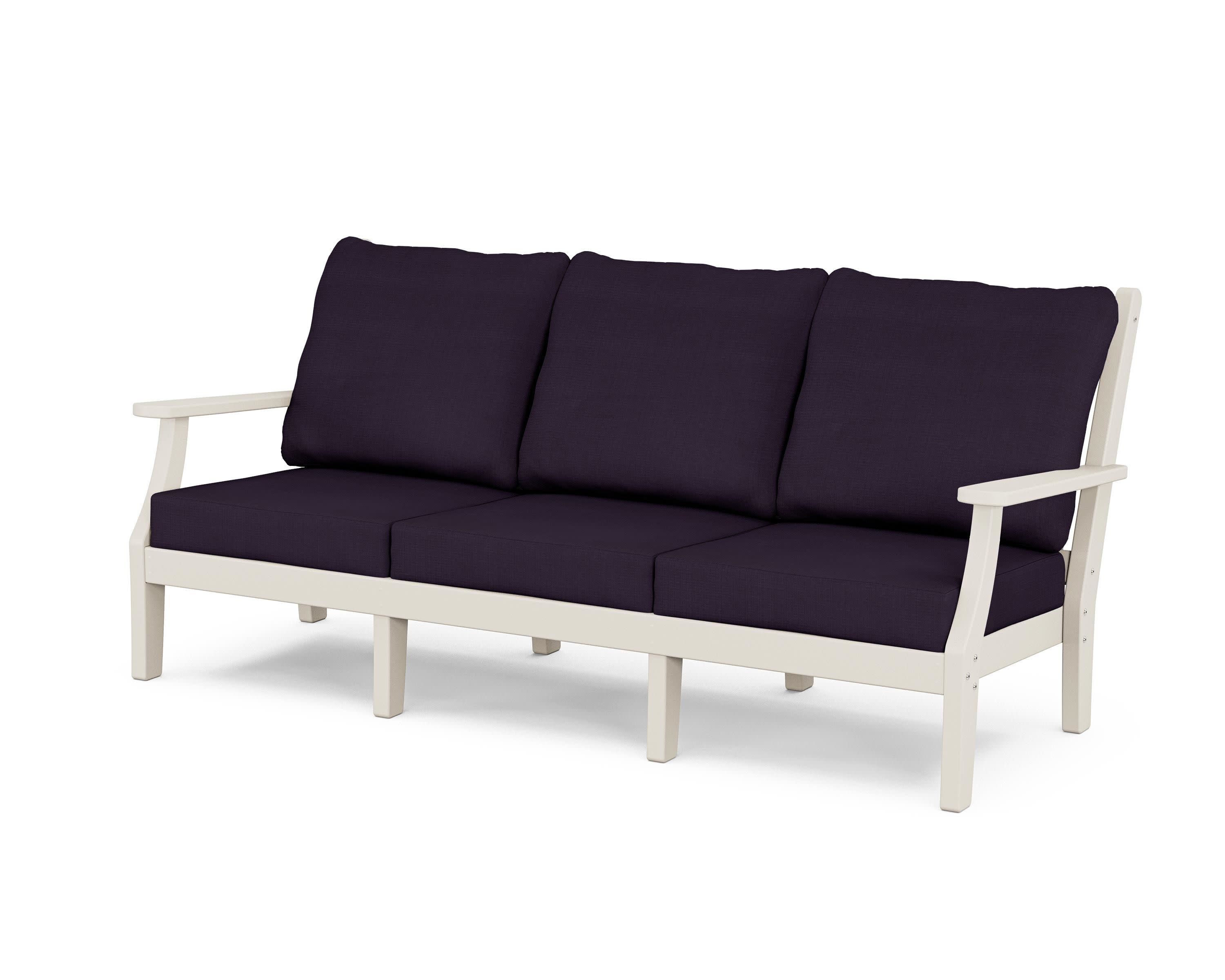 Wovendale Deep Seating Sofa in Sand / Navy Linen