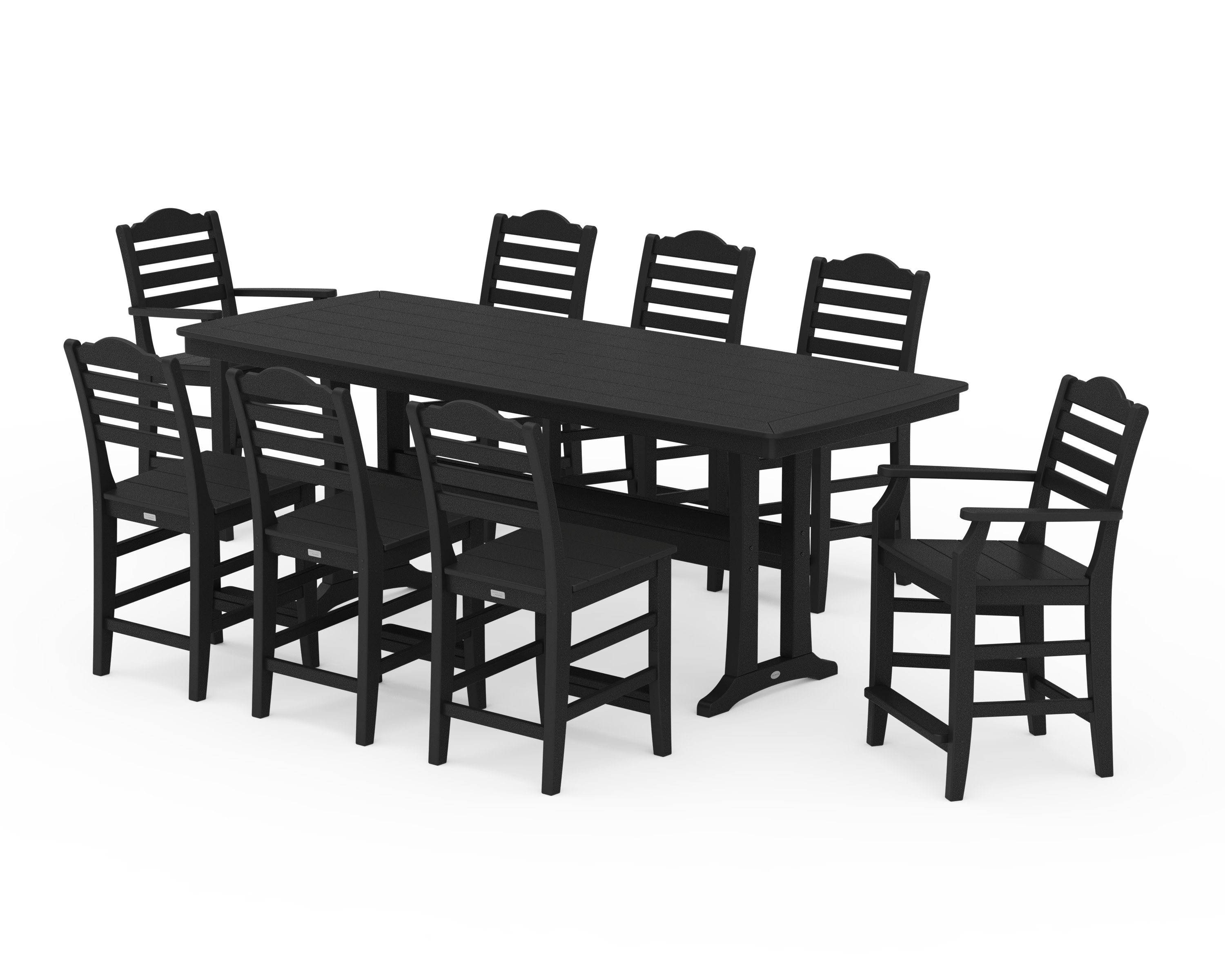 Savannah 9-Piece Counter Set with Trestle Legs in Black