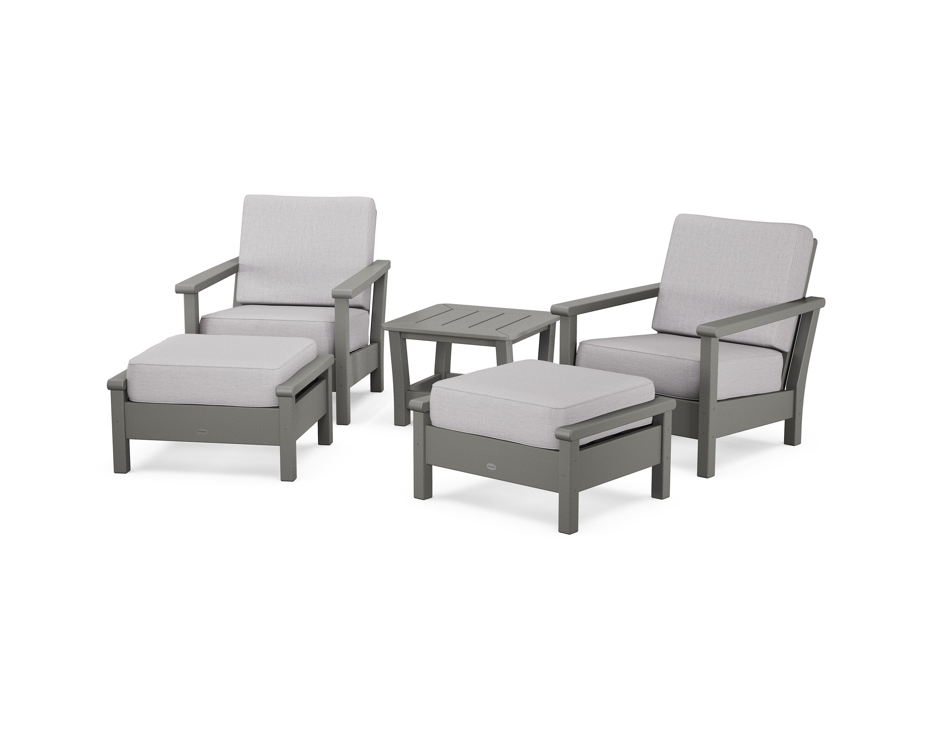 Harbour 5-Piece Deep Seating Chair Set in Slate Grey / Granite