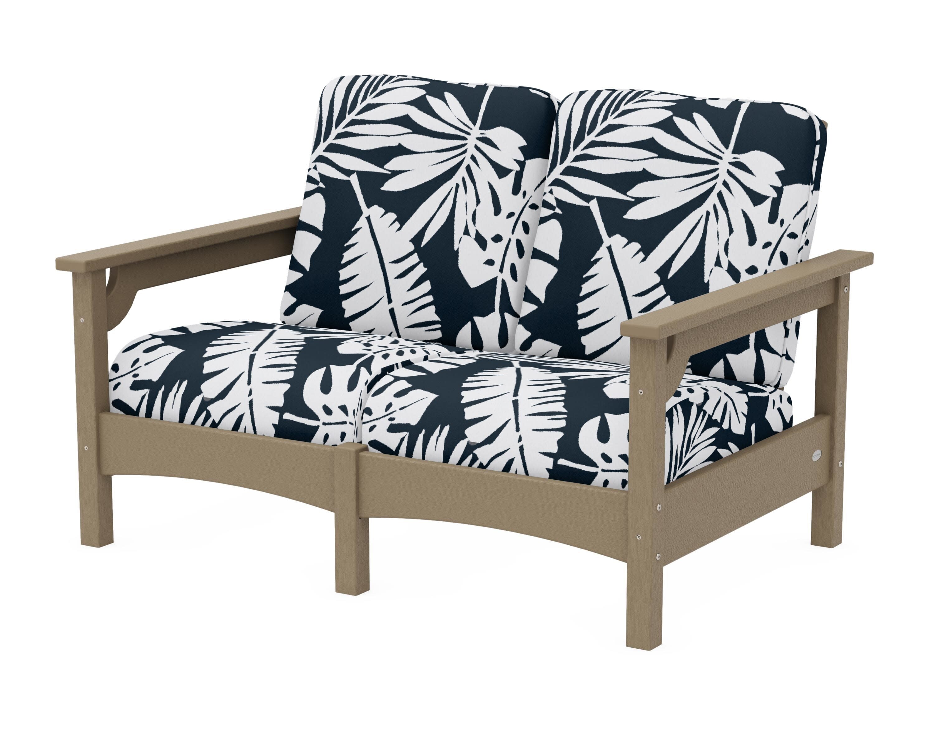 Club Loveseat in Vintage Sahara / Leaf Marine Indigo