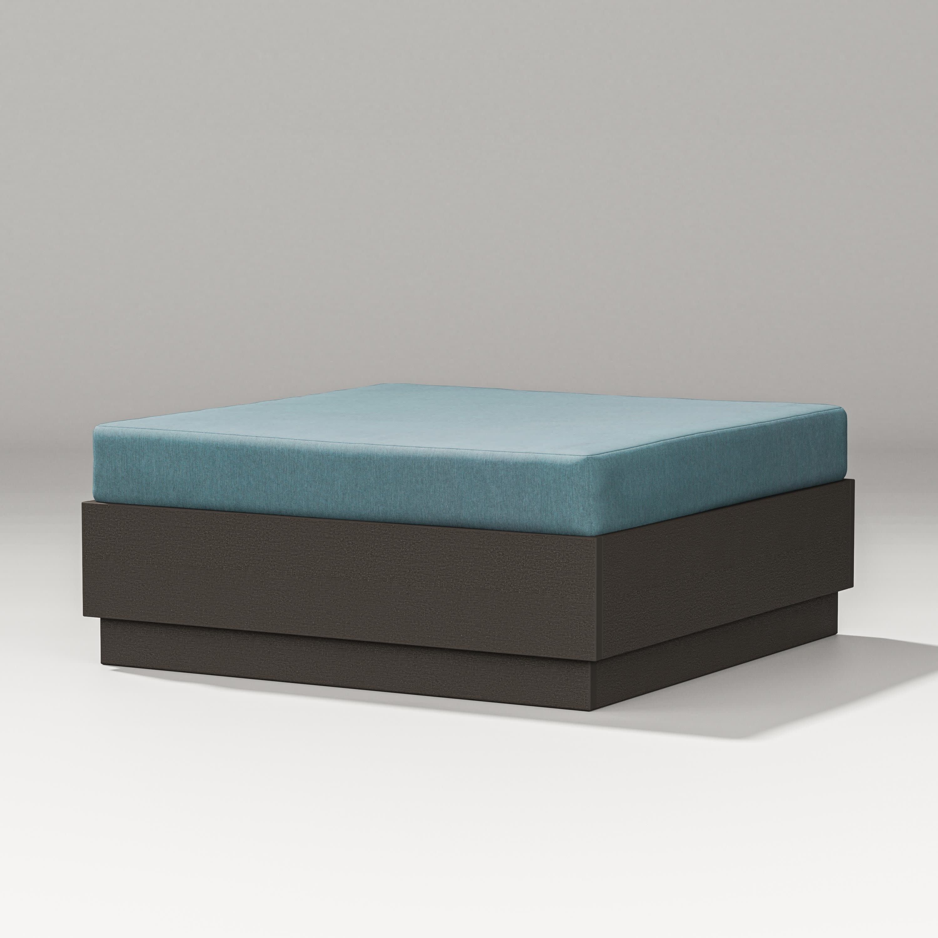 Elevate Lounge Ottoman in Vintage Coffee / Ocean Teal