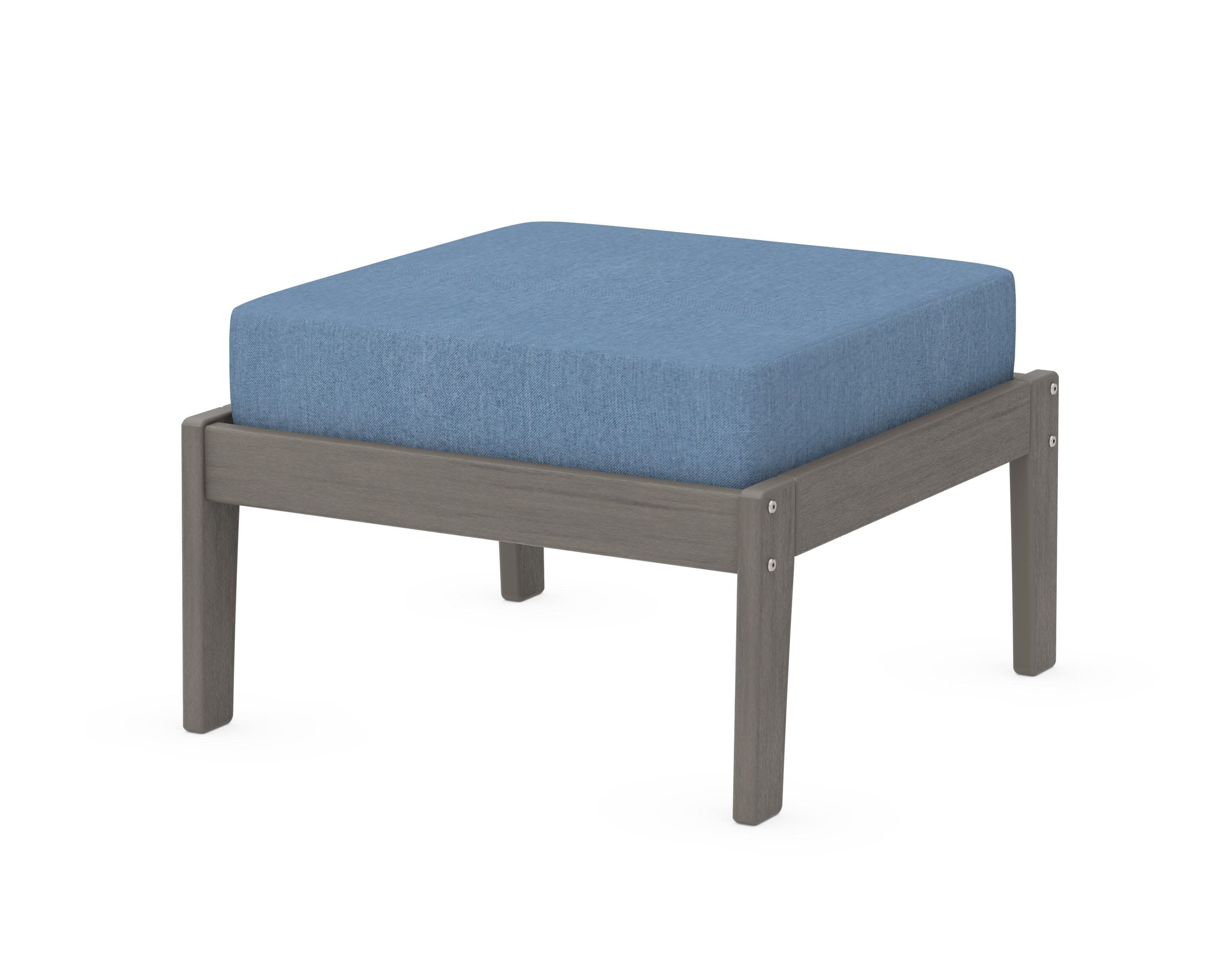 Deep Seating Ottoman in Driftwood / Sky Blue