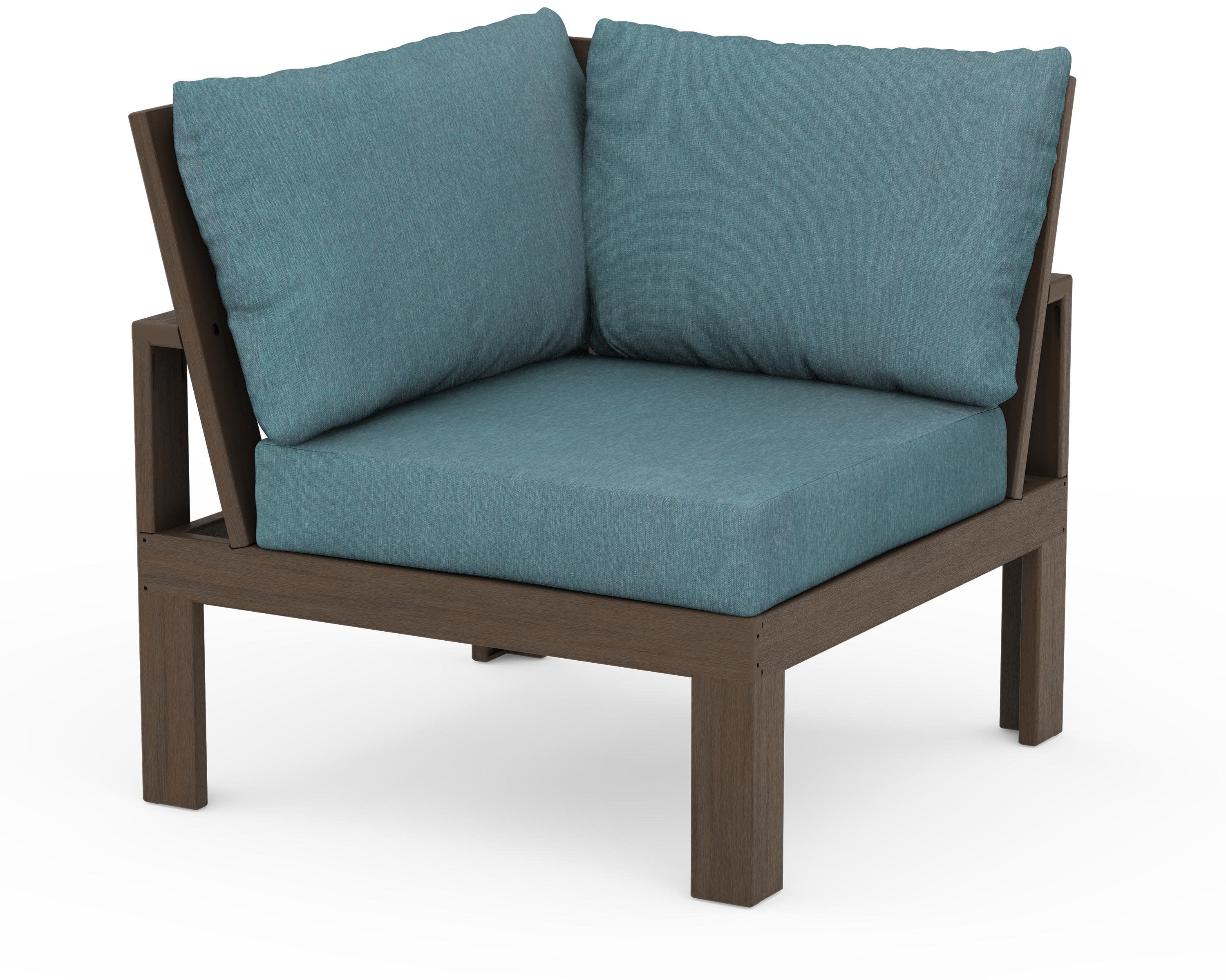 Modular Corner Chair in Kona / Ocean Teal