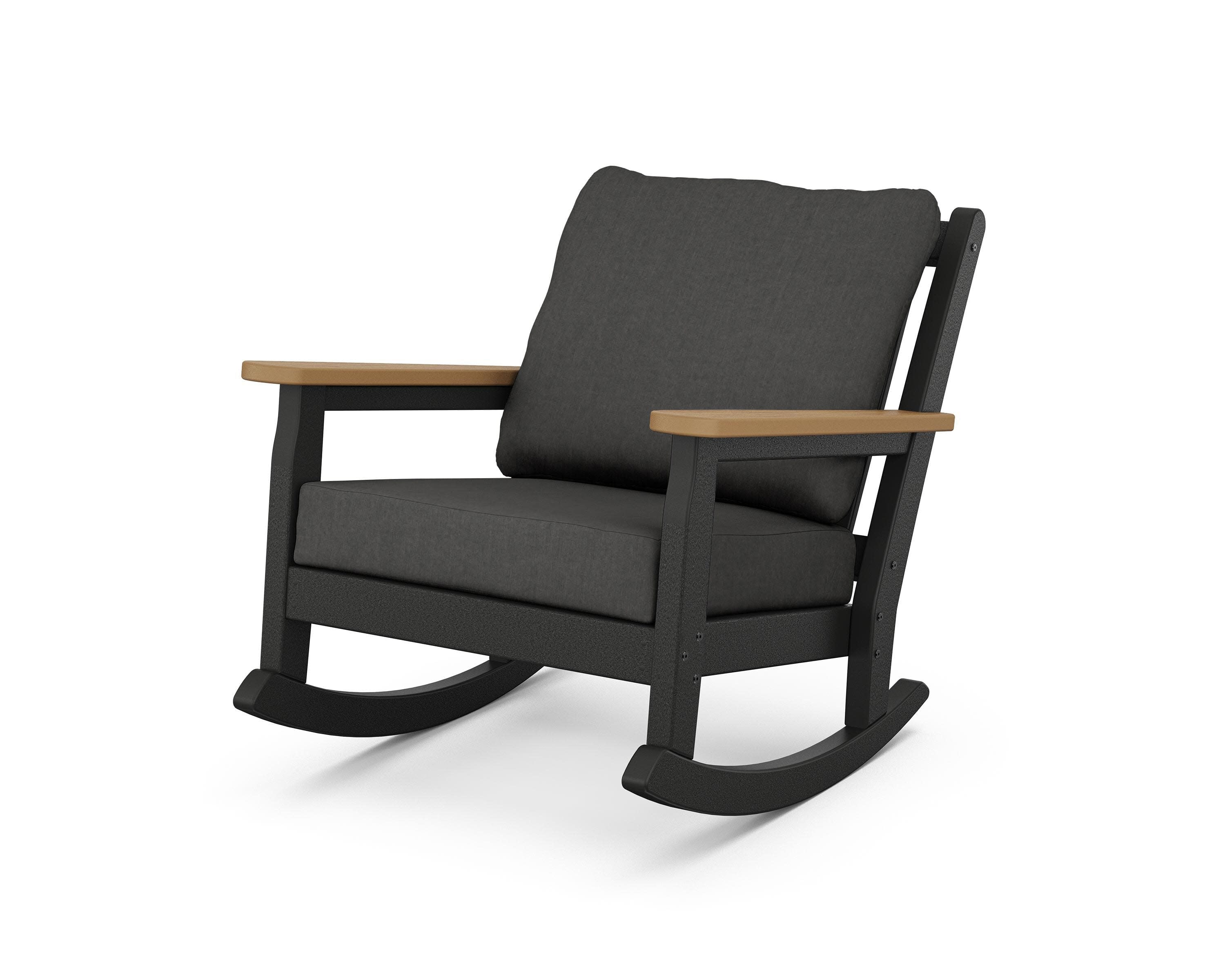 Chippendale Deep Seating Rocking Chair in Black / Natural / Spectrum Carbon
