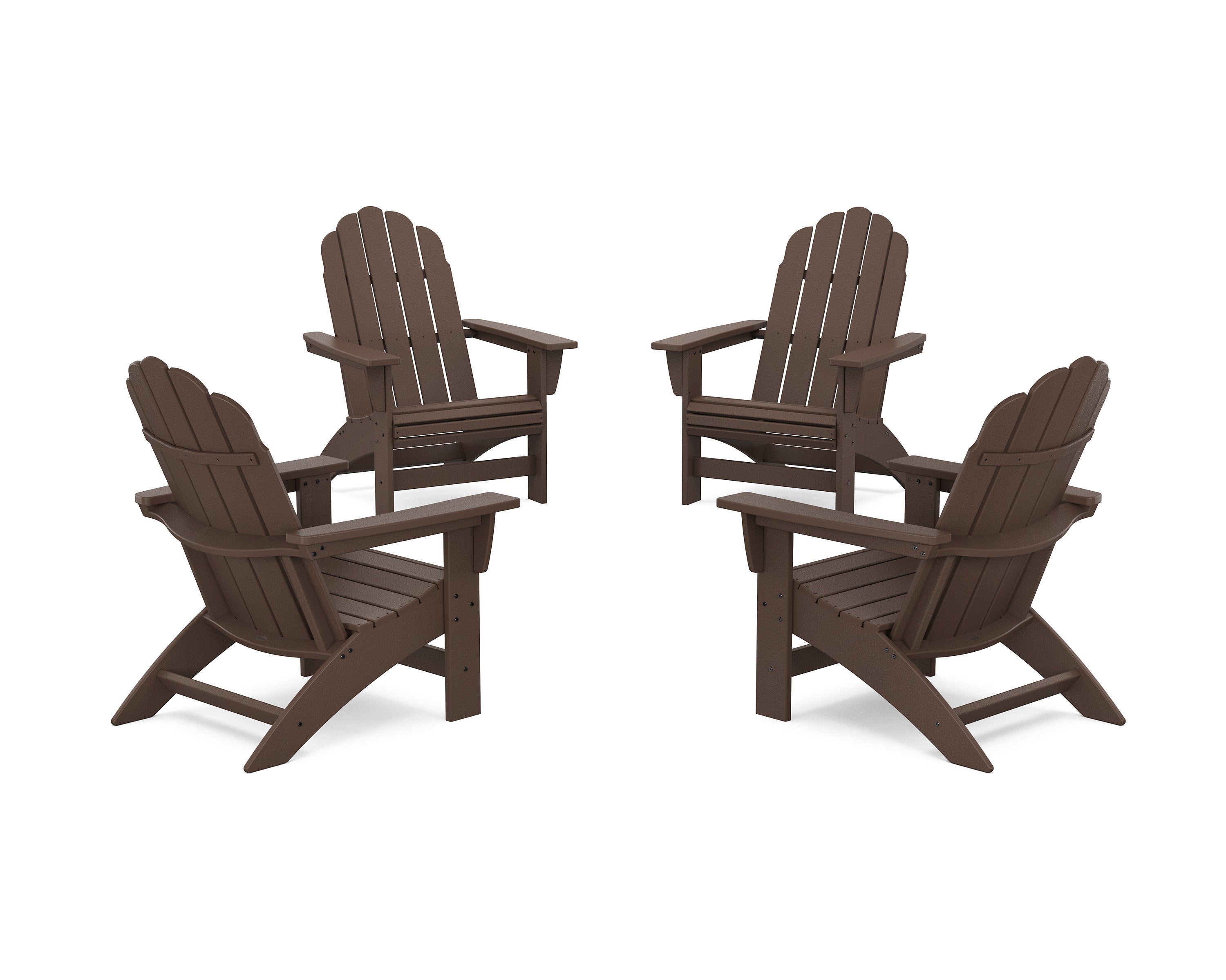 4-Piece Vineyard Grand Adirondack Chair Conversation Set in Mahogany
