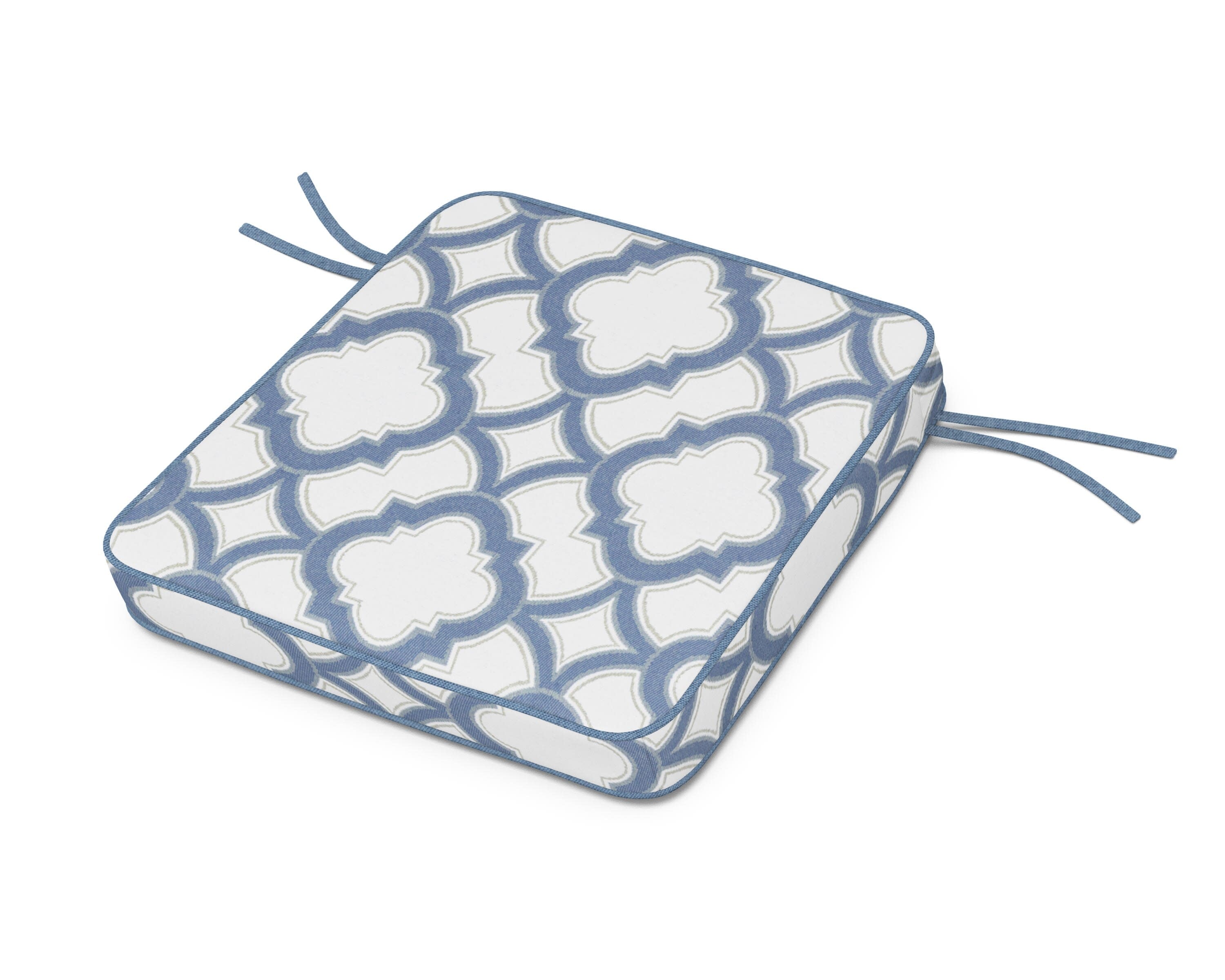 Acadia Dining Arm Seat Cushion in Trellis Sky Blue