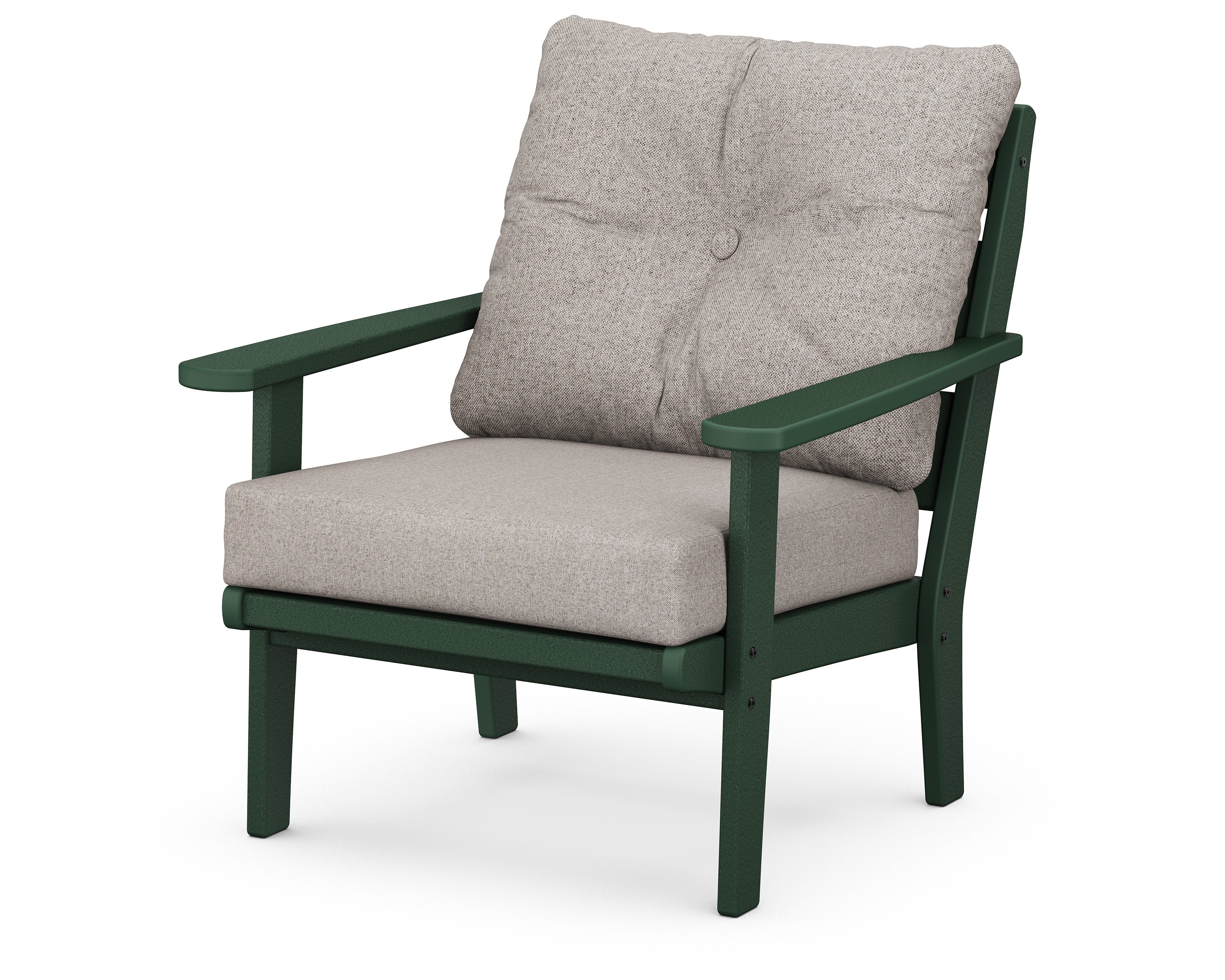 Lakeside Deep Seating Chair in Green / Weathered Tweed