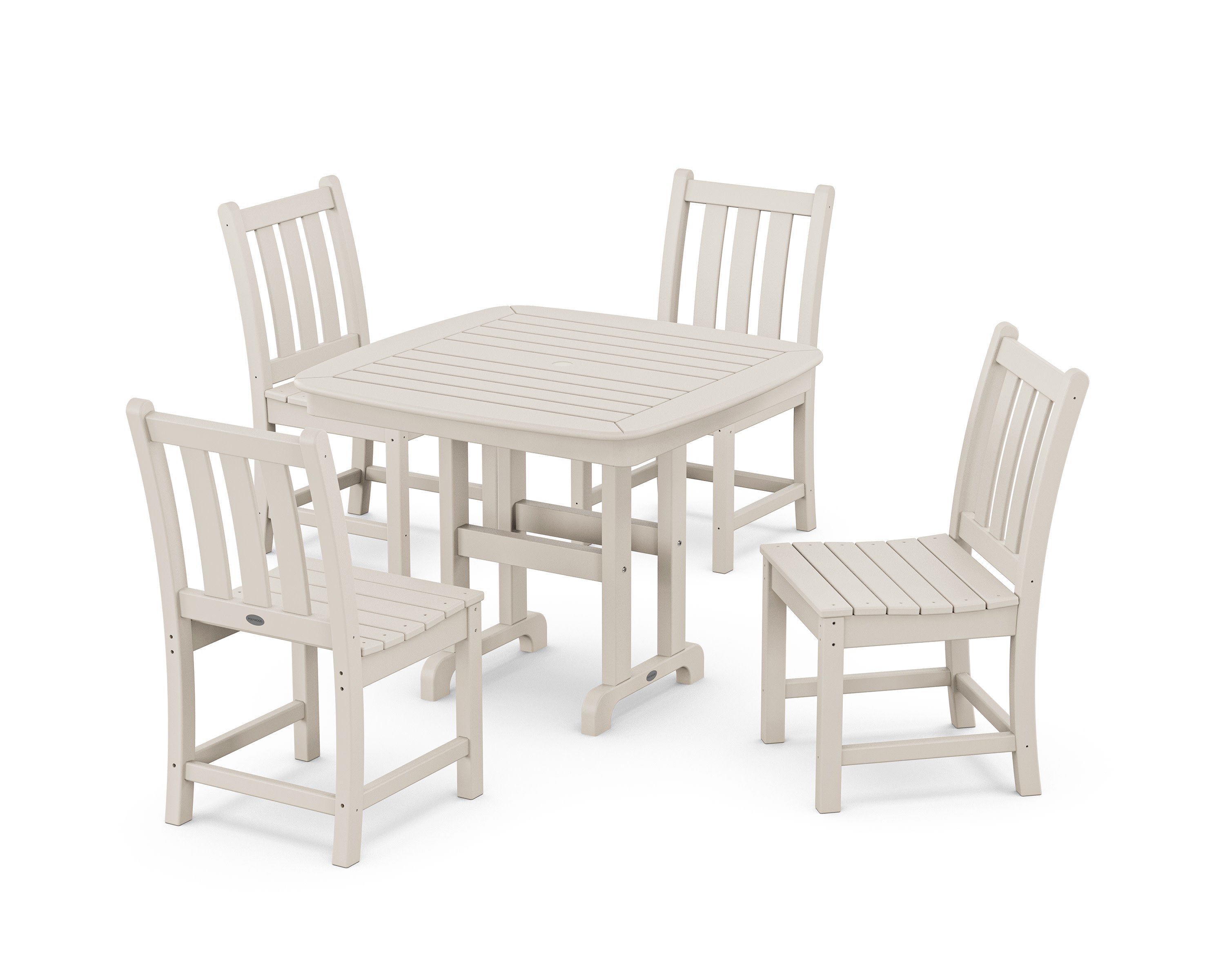 Traditional Garden Side Chair 5-Piece Dining Set in Sand