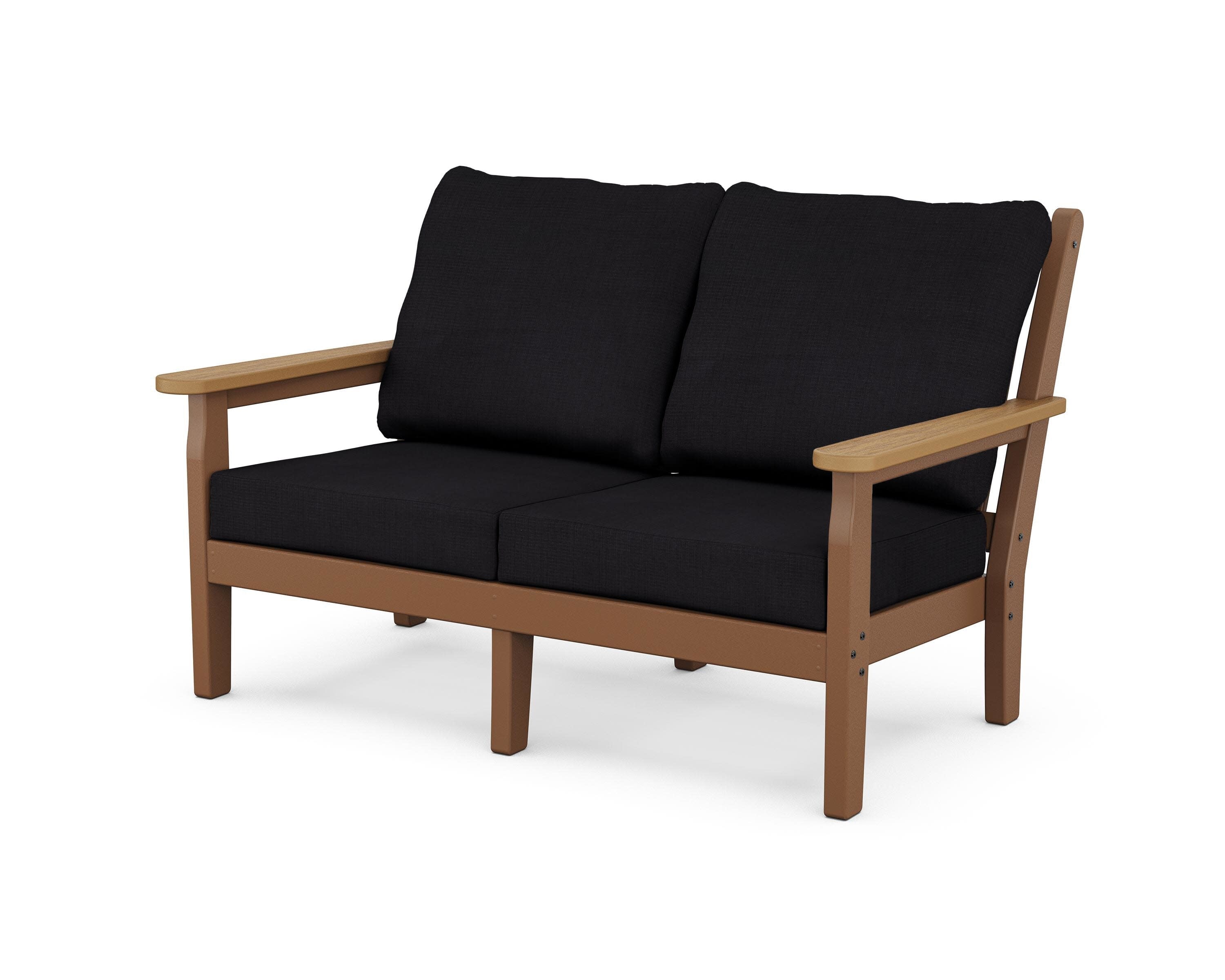 Chippendale Deep Seating Loveseat in Teak / Natural / Midnight Linen
