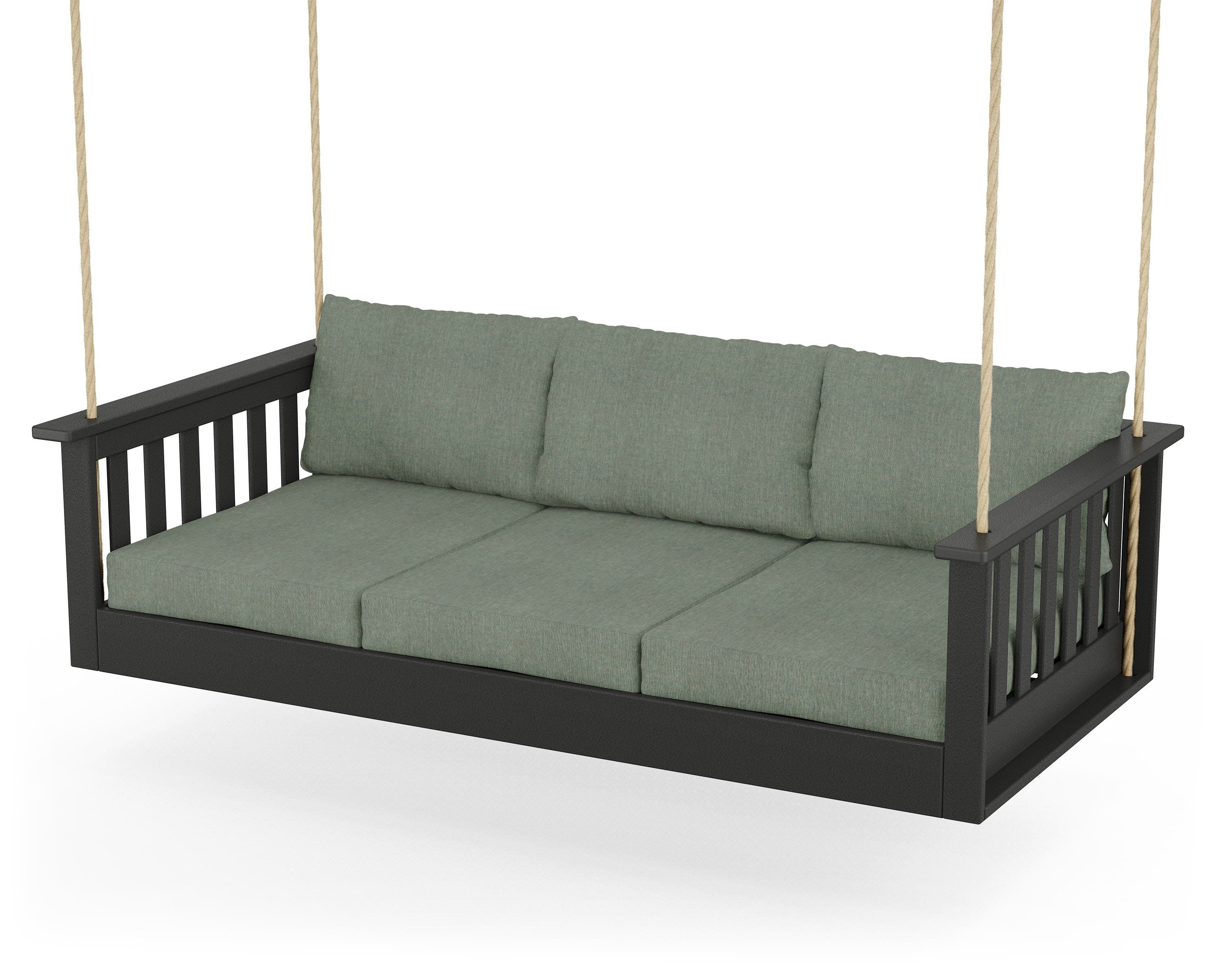 Vineyard Daybed Swing in Black / Cast Sage