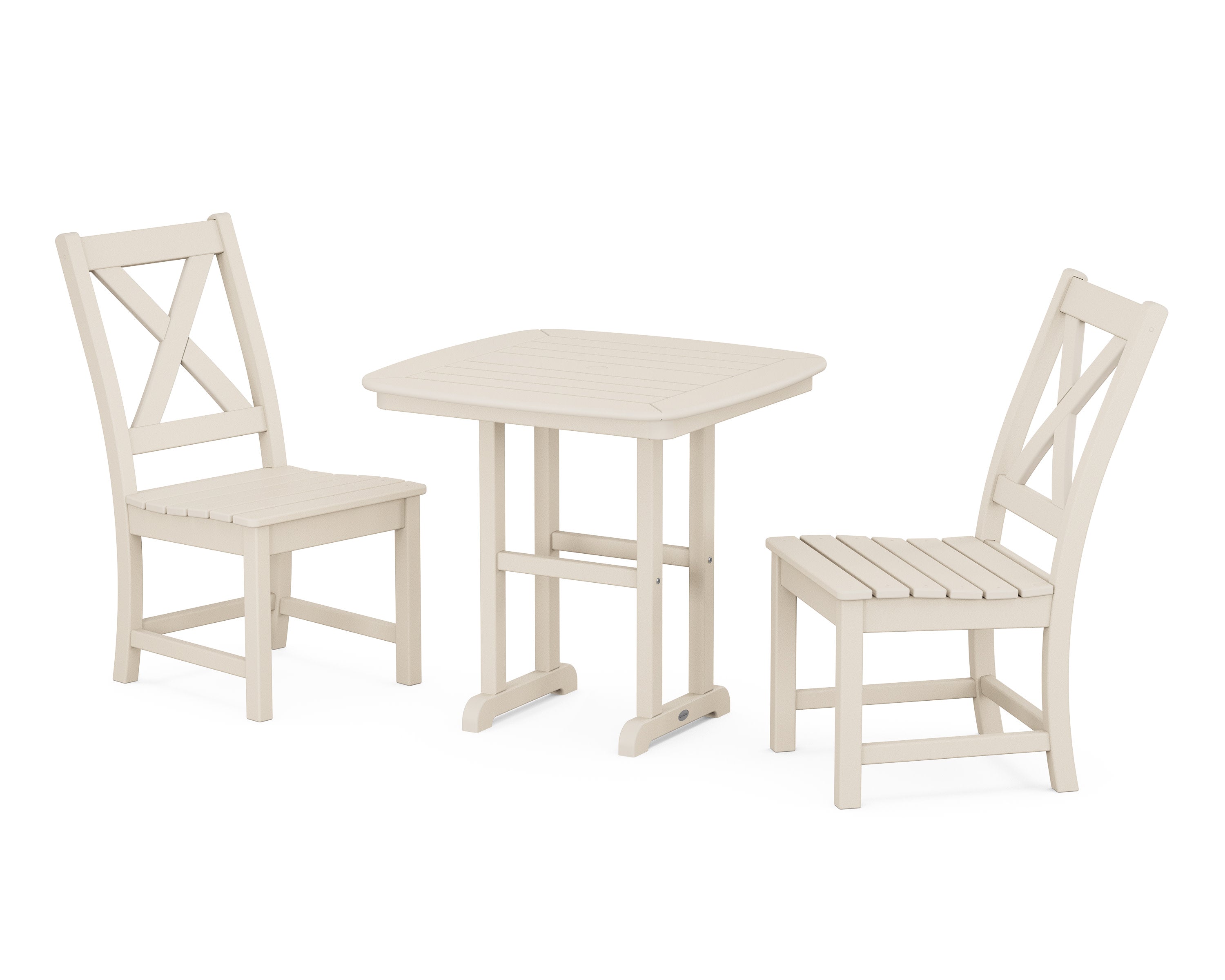 Braxton Side Chair 3-Piece Dining Set in Sand