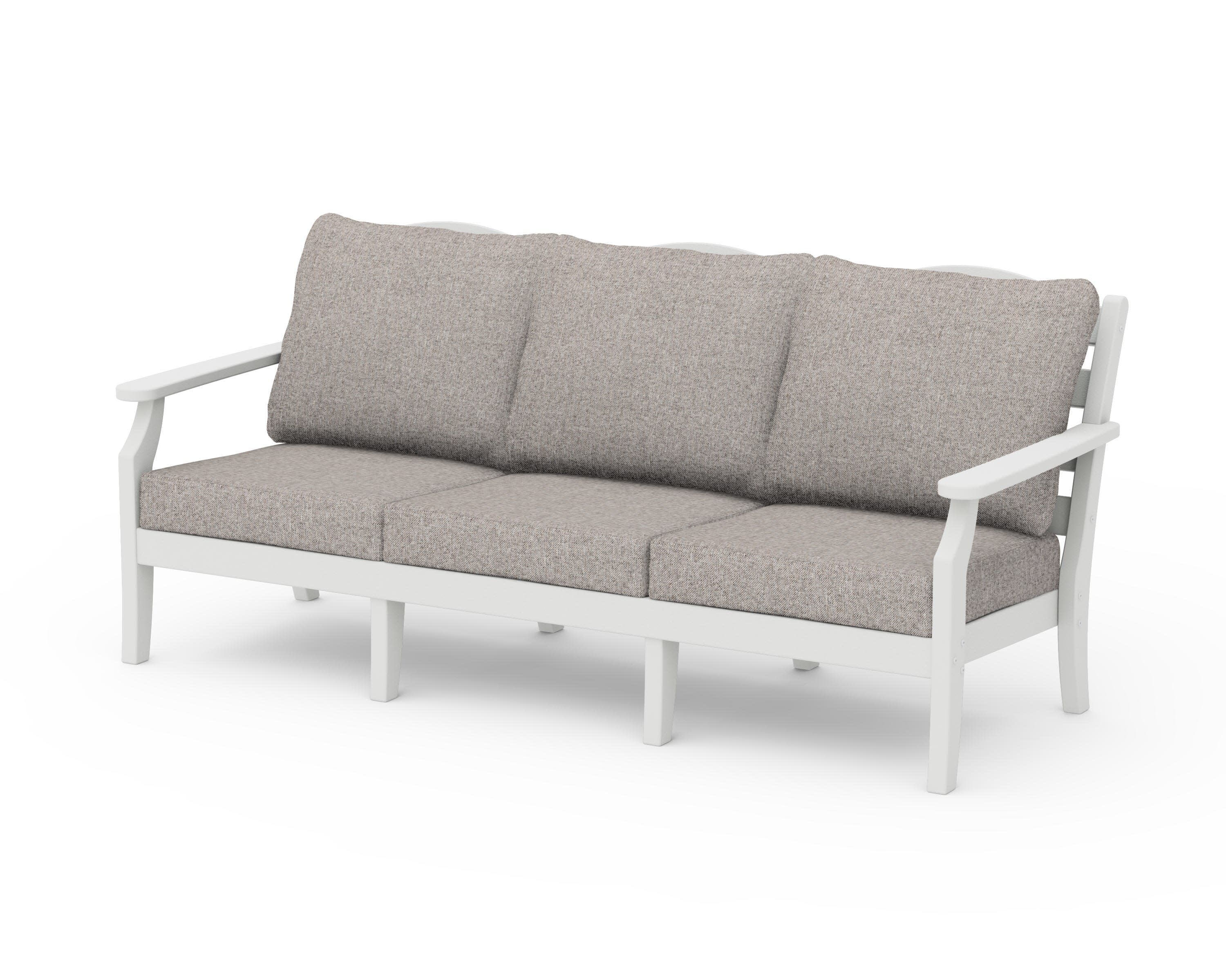 Savannah Deep Seating Sofa in Vintage White / Weathered Tweed