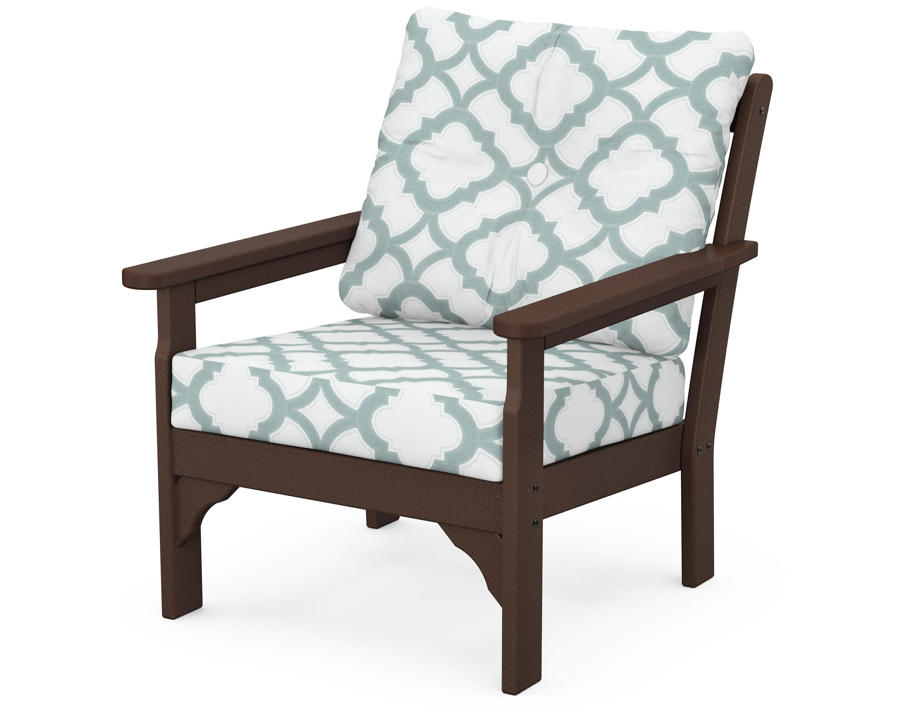 Vineyard Deep Seating Chair in Mahogany / Trellis Glacier Spa