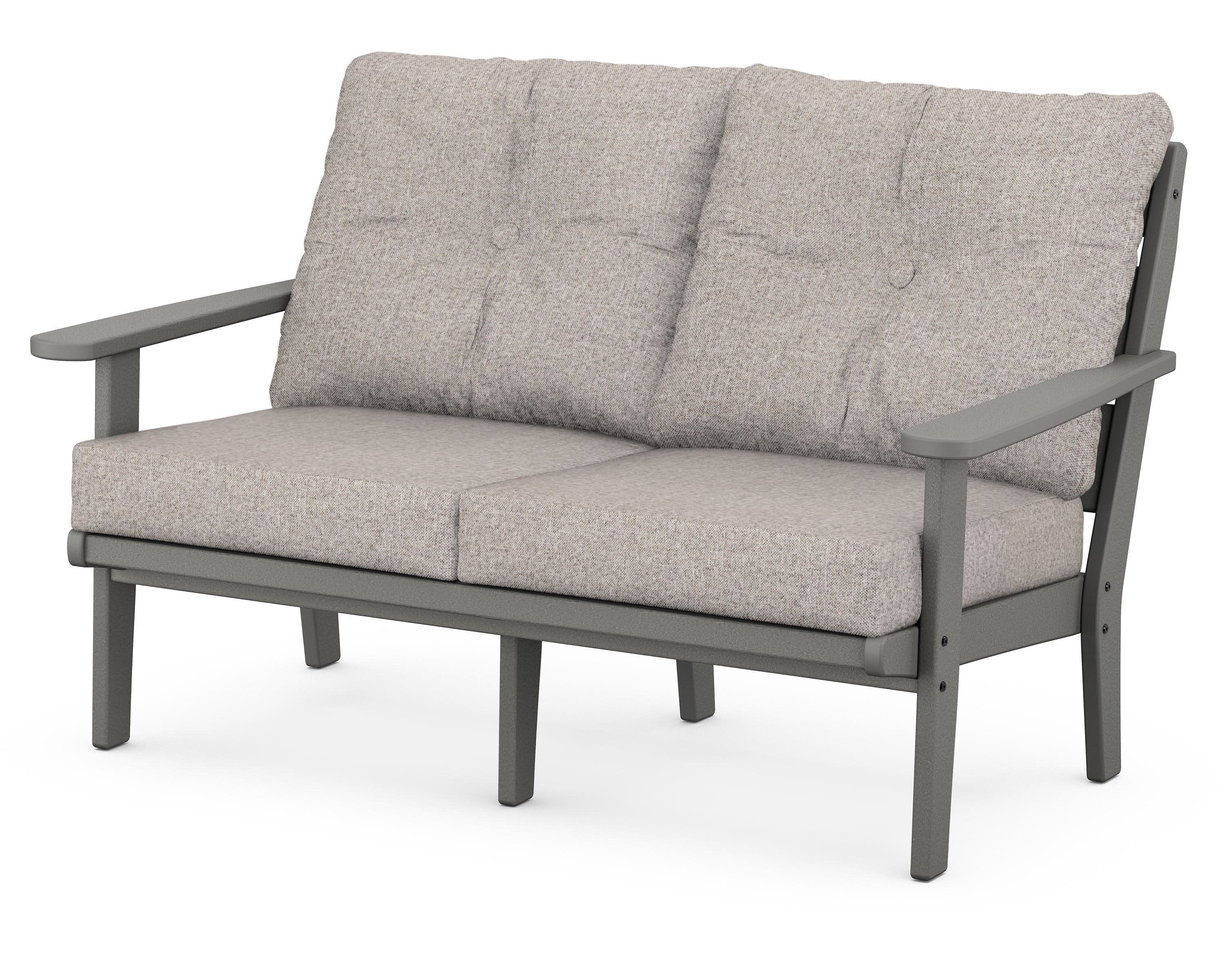 Lakeside Deep Seating Loveseat in Slate Grey / Weathered Tweed