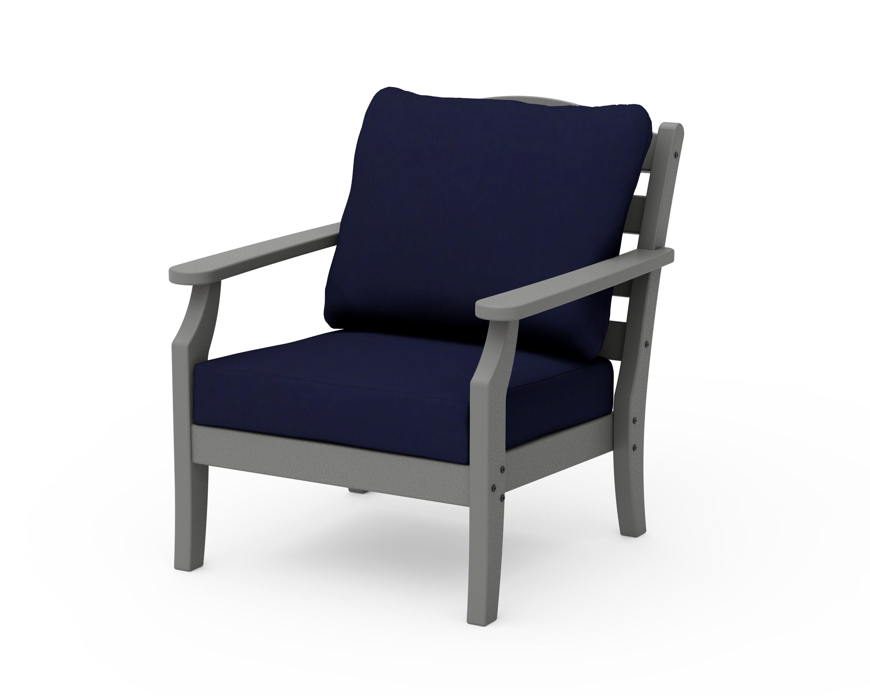 Savannah Deep Seating Chair in Slate Grey / Navy