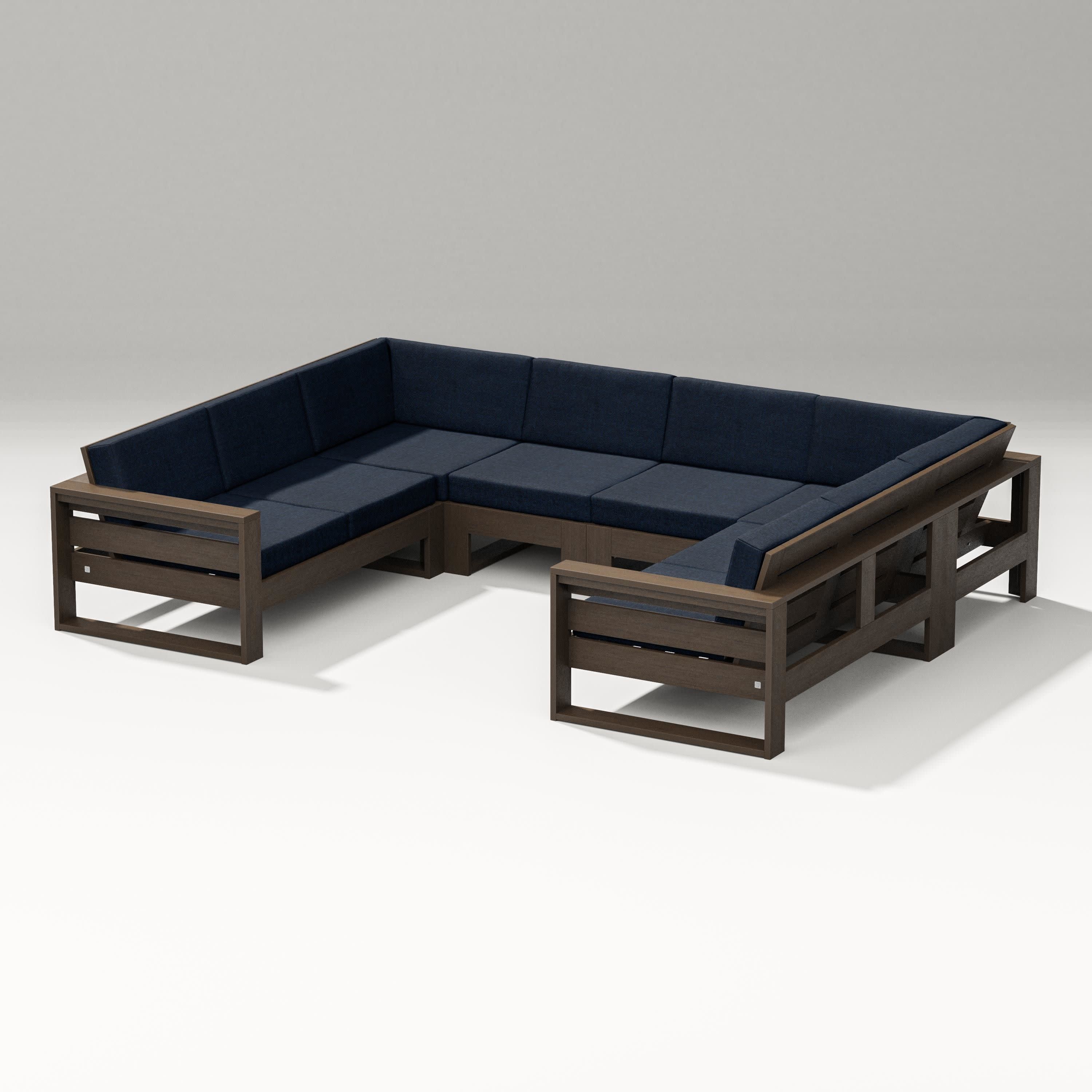 Latitude U-Shaped Sectional in Kona / Marine Indigo
