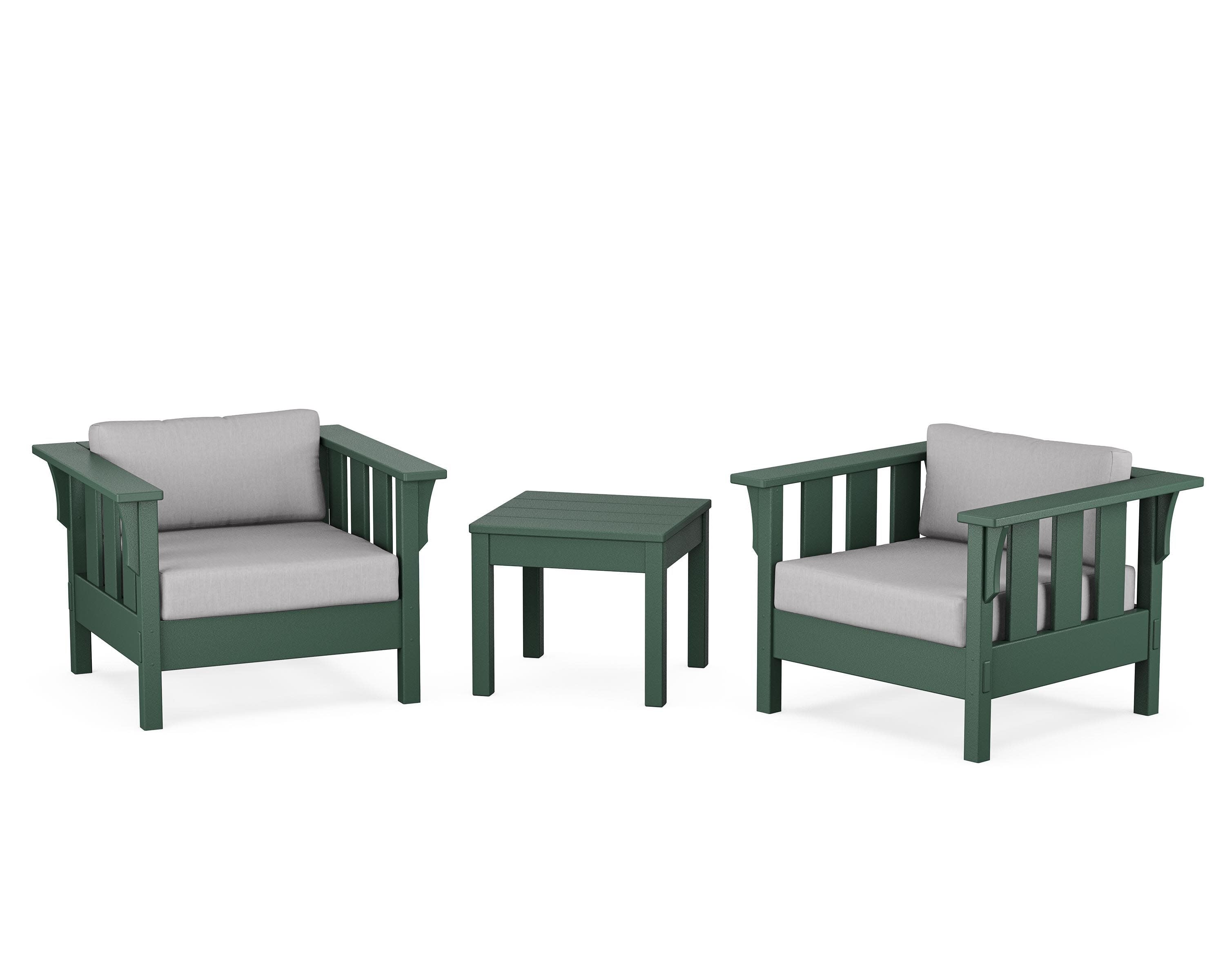Acadia 3-Piece Deep Seating Set in Green / Granite