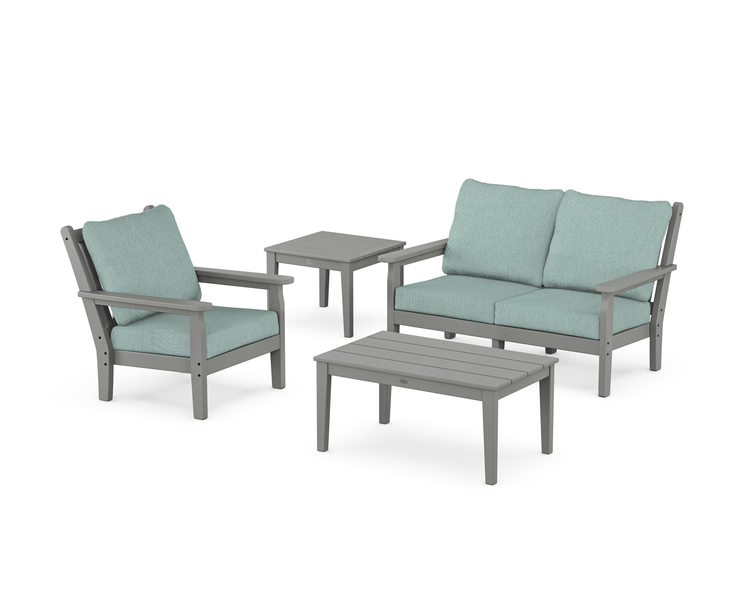 Chippendale 4-Piece Deep Seating Set in Slate Grey / Glacier Spa