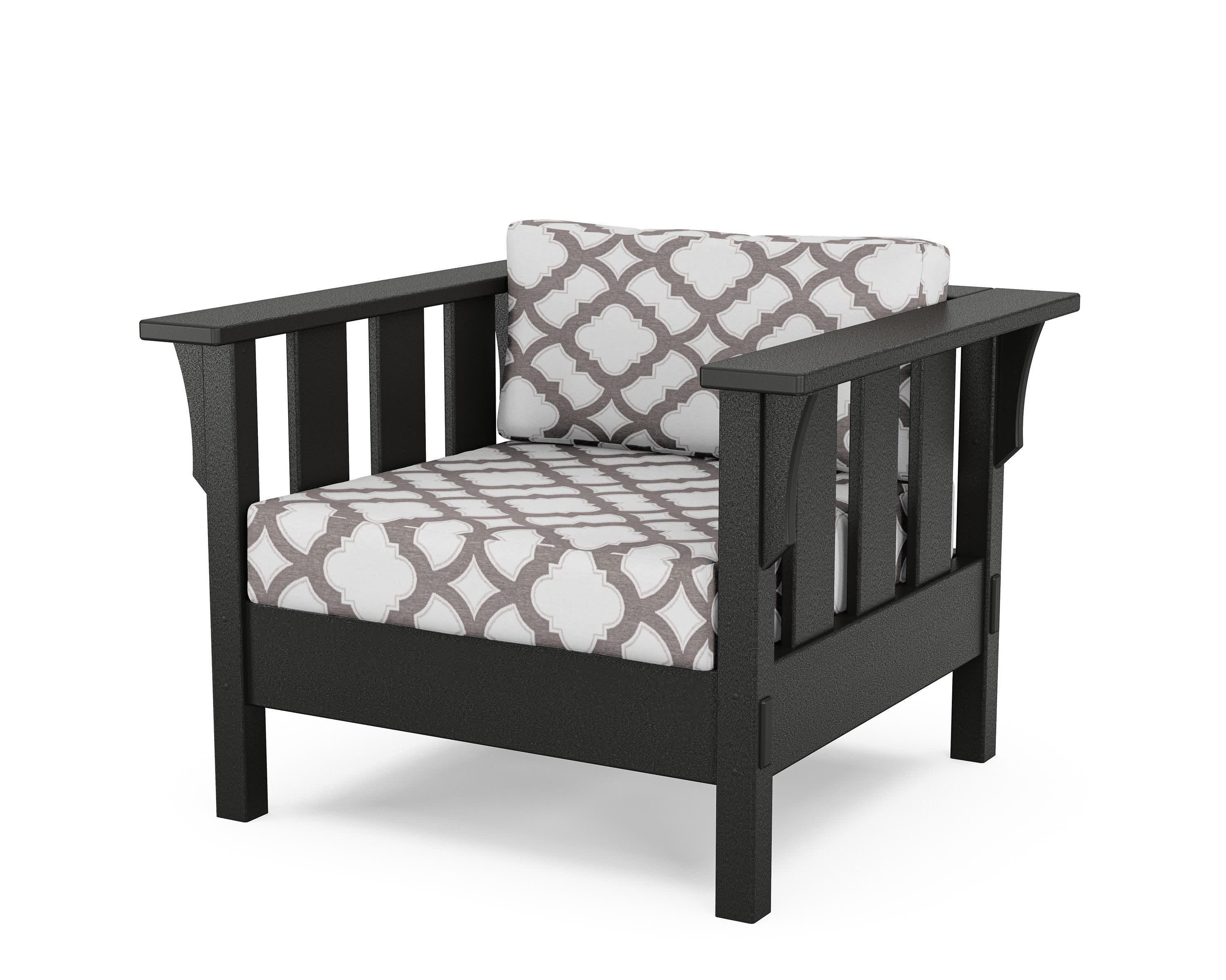 Acadia Deep Seating Chair in Black / Trellis Grey Mist