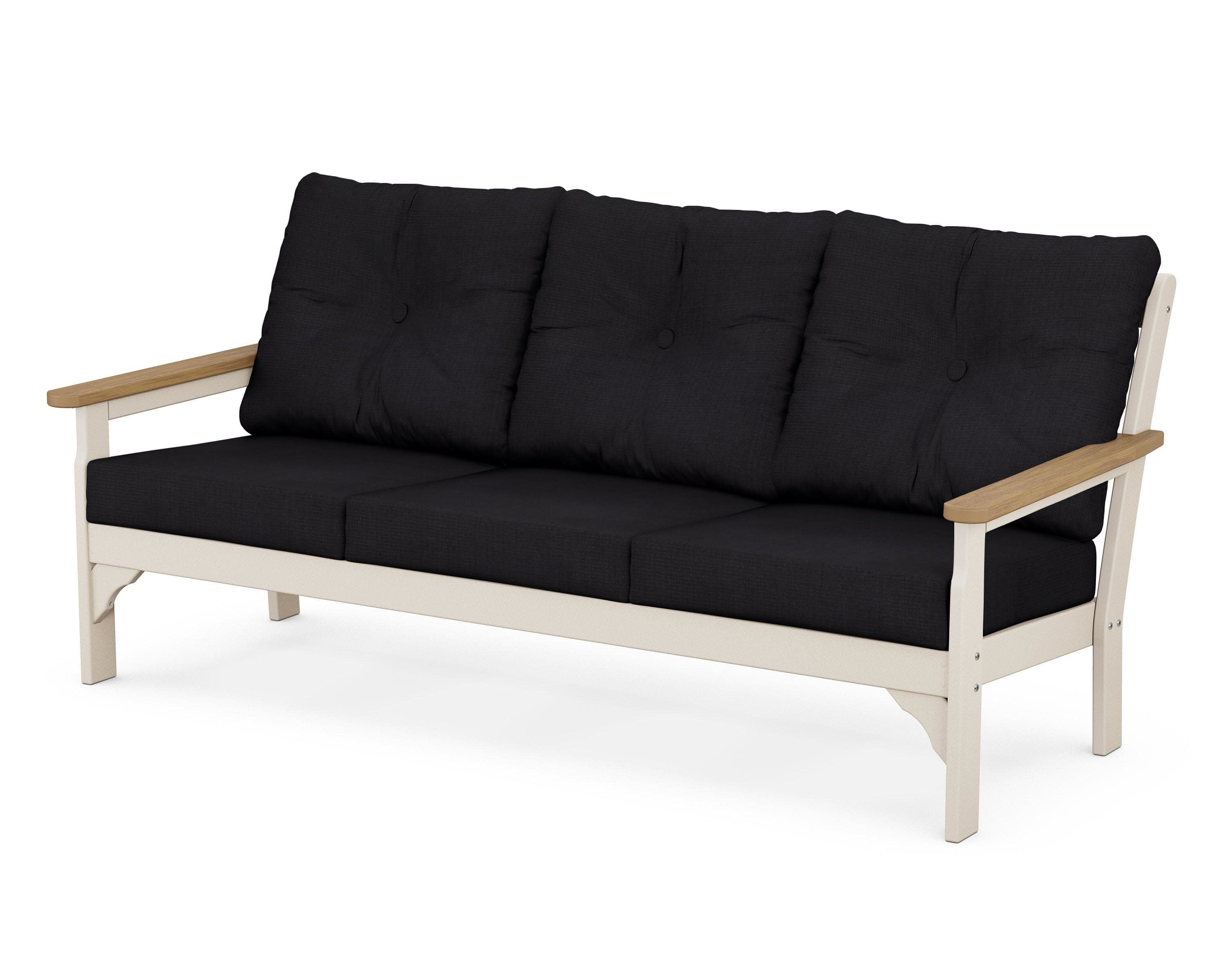 Vineyard Deep Seating Sofa in Sand / Natural / Midnight Linen