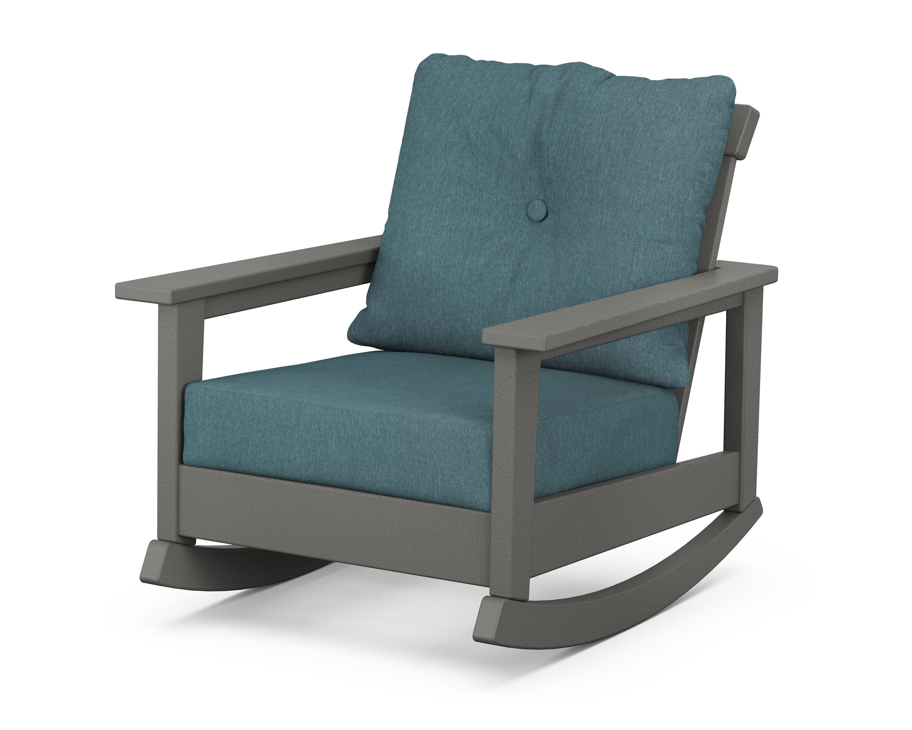 Prescott Deep Seating Rocking Chair in Slate Grey / Ocean Teal