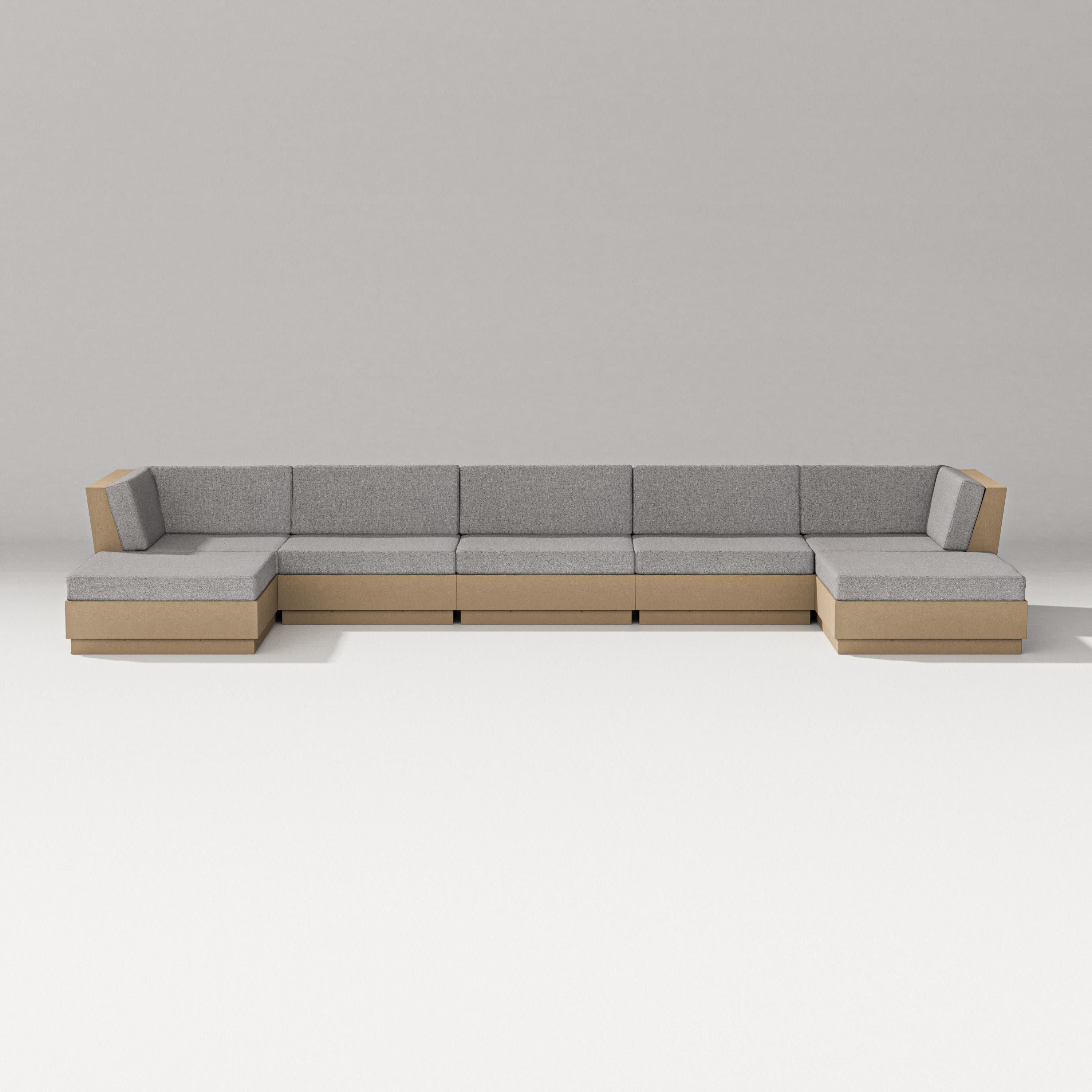 Elevate 7-Piece Double Chaise Sectional in Vintage Sahara / Grey Mist