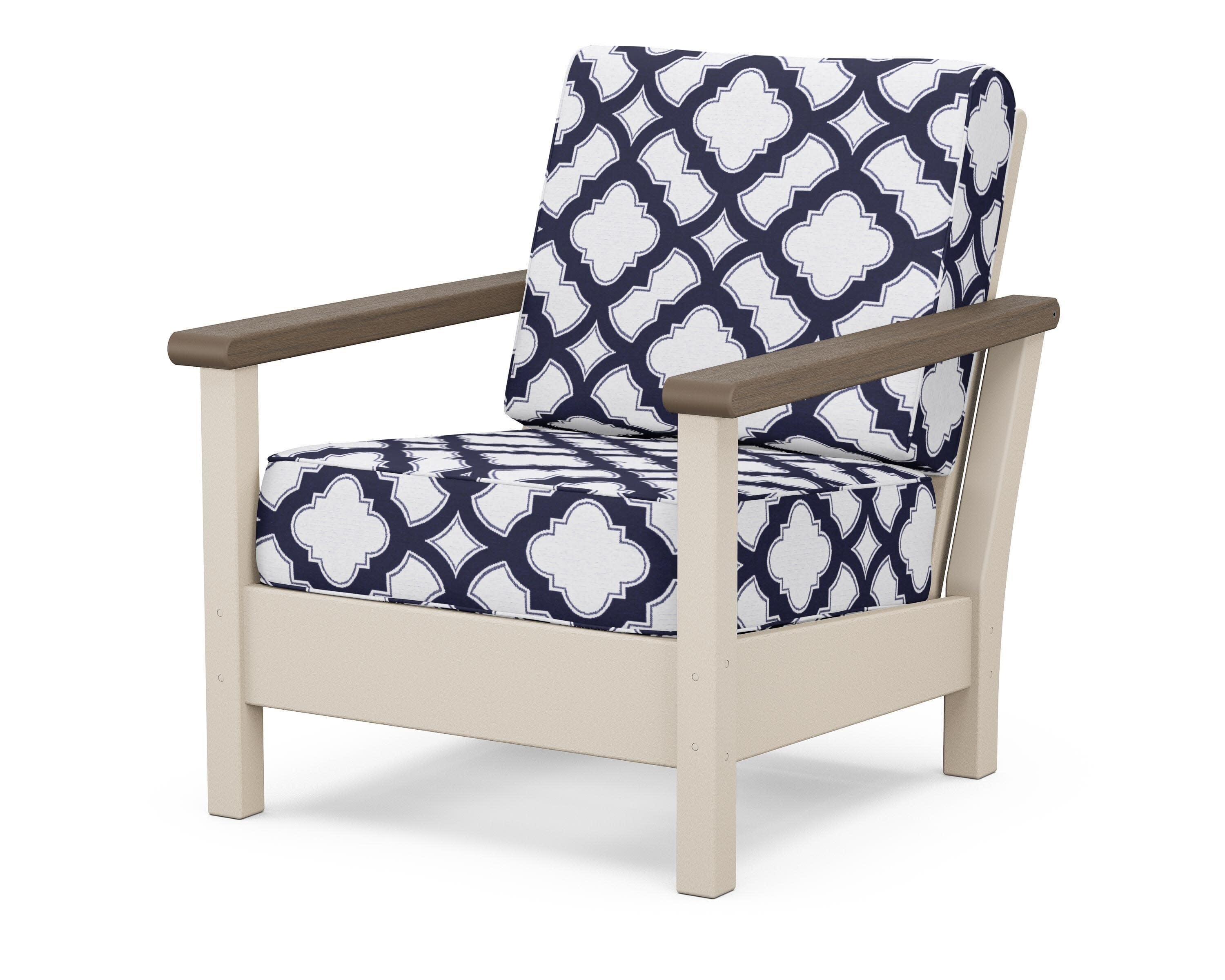 Harbour Deep Seating Chair in Sand / Kona / Trellis Navy